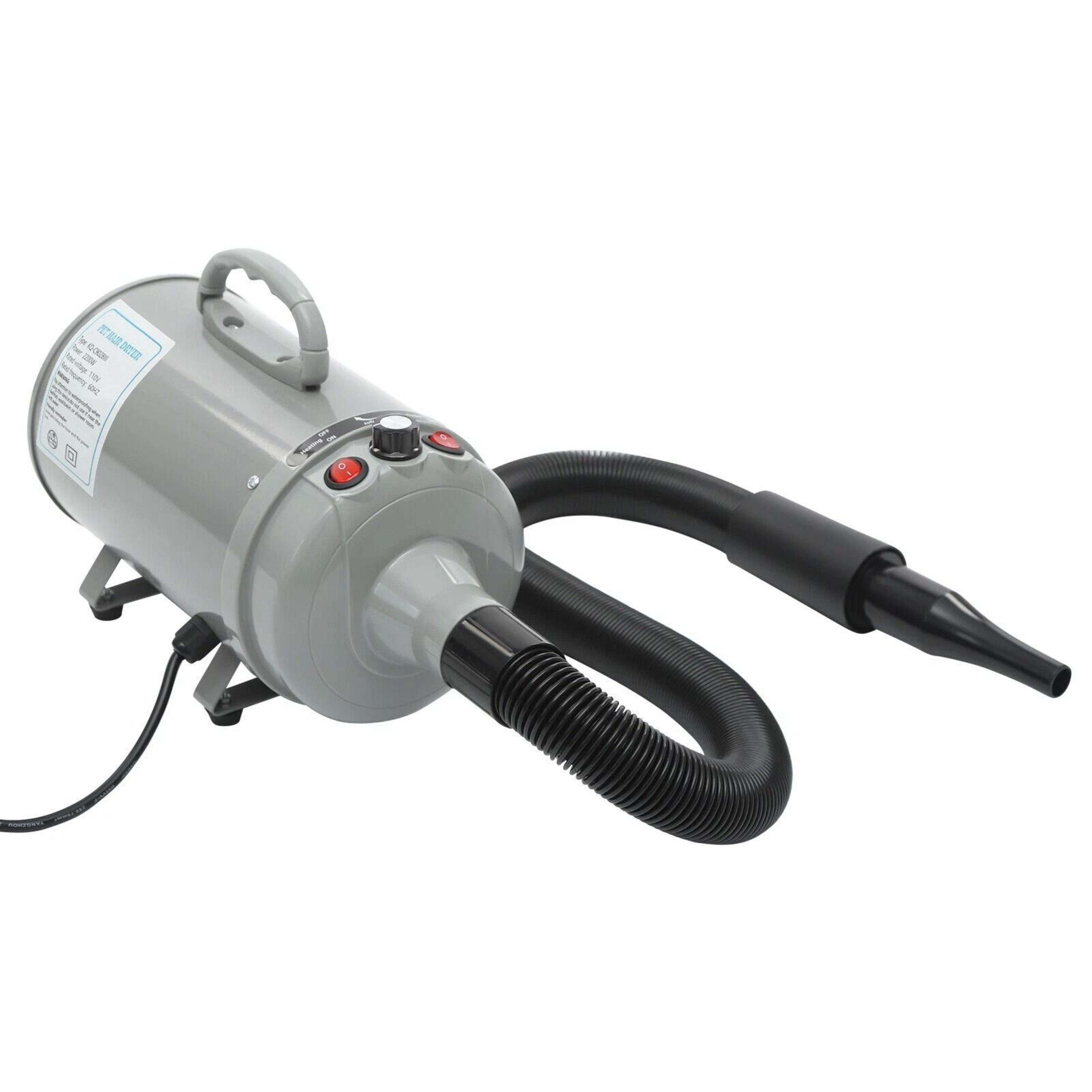 premium professional pet grooming hair dryer with adjustable speed & nozzles
