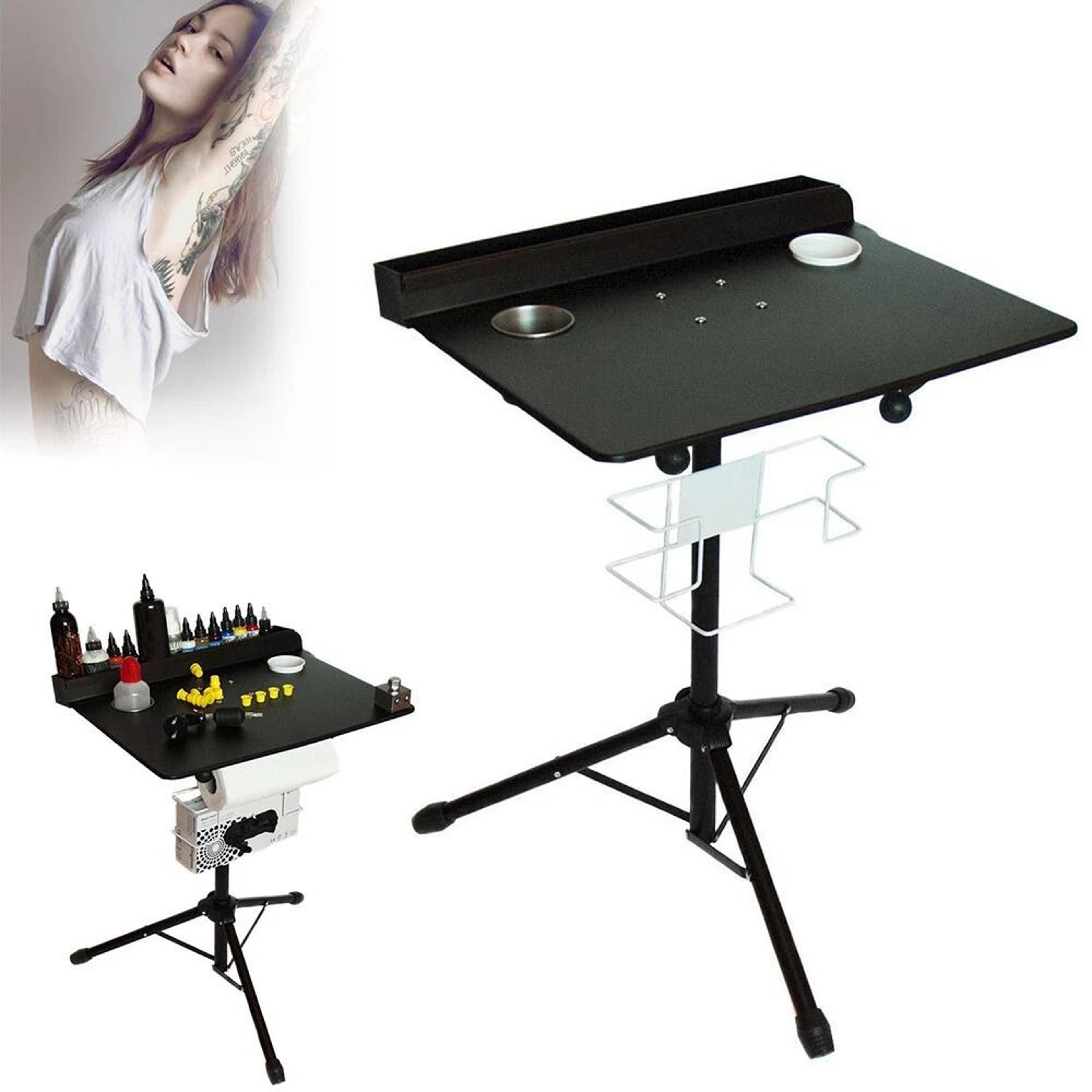 adjustable mobile tattoo work station & salon beauty desk