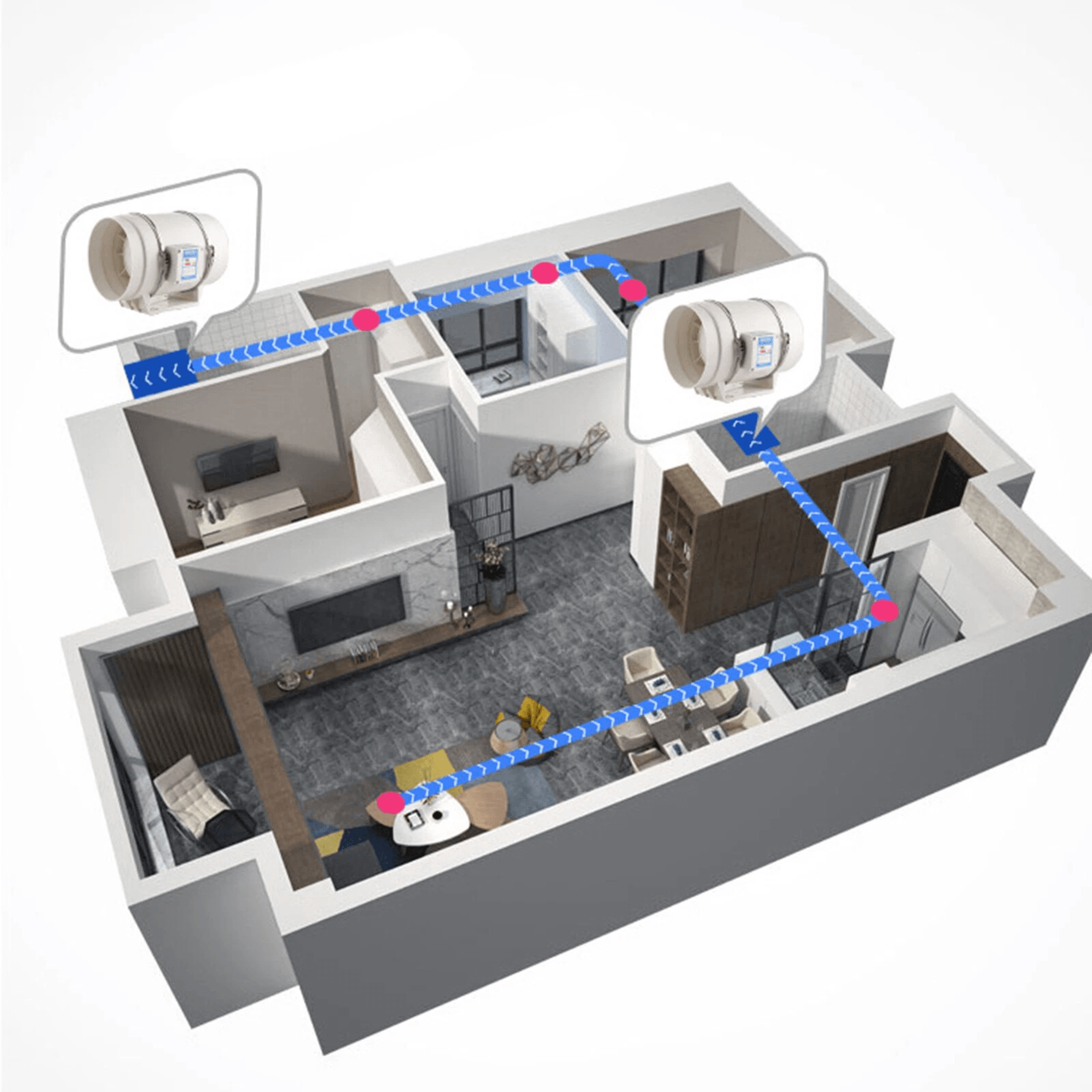 Inline Duct Fan Exhaust Blower For Home Ventilation 2