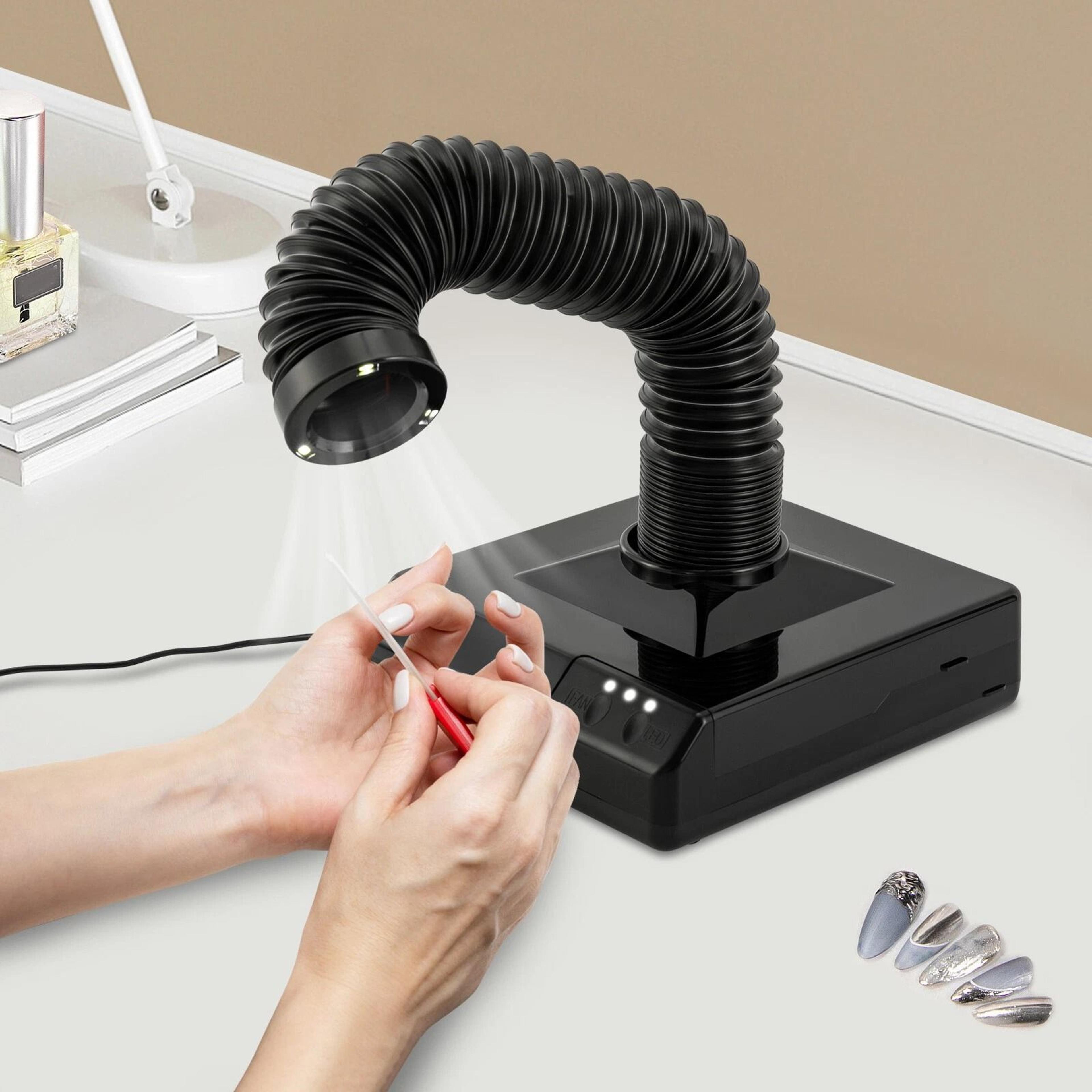 Nail Dust Collector Vacuum With LED Spotlight For Manicure 2