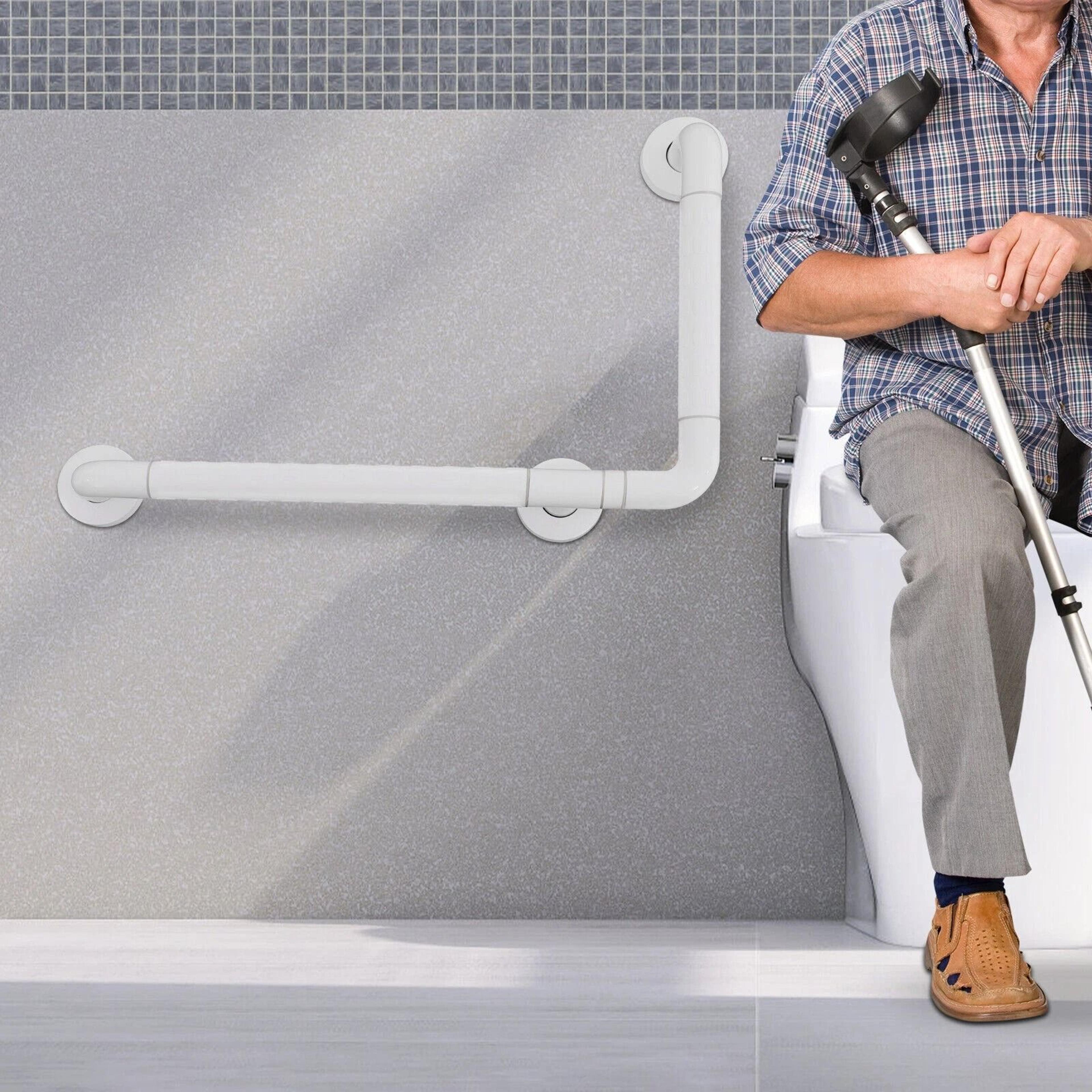 l shaped bathroom safety bar stainless steel handicap grab bar for shower and toilet support
