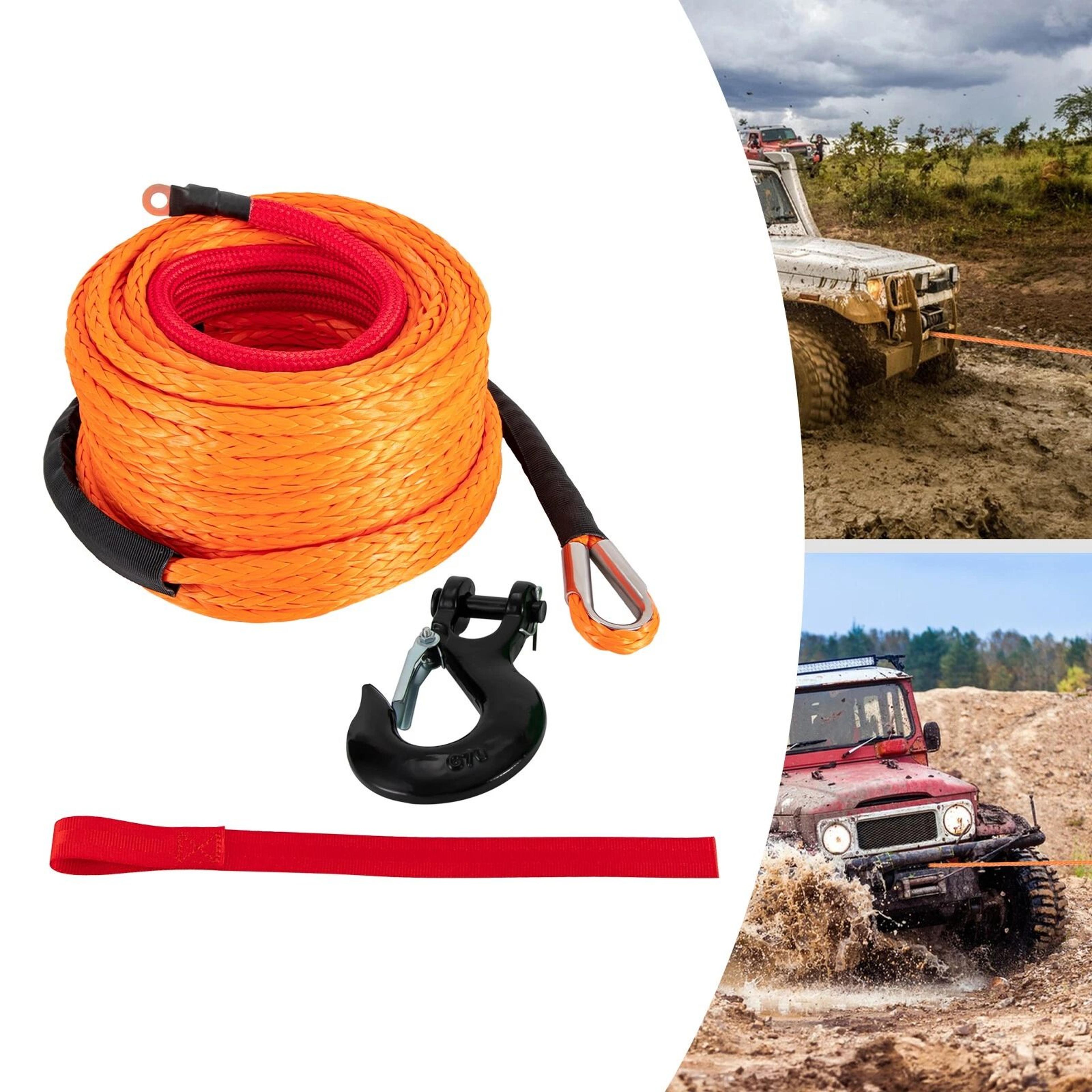 Synthetic Winch Rope With Hook For Truck SUV Off Road Recovery 6