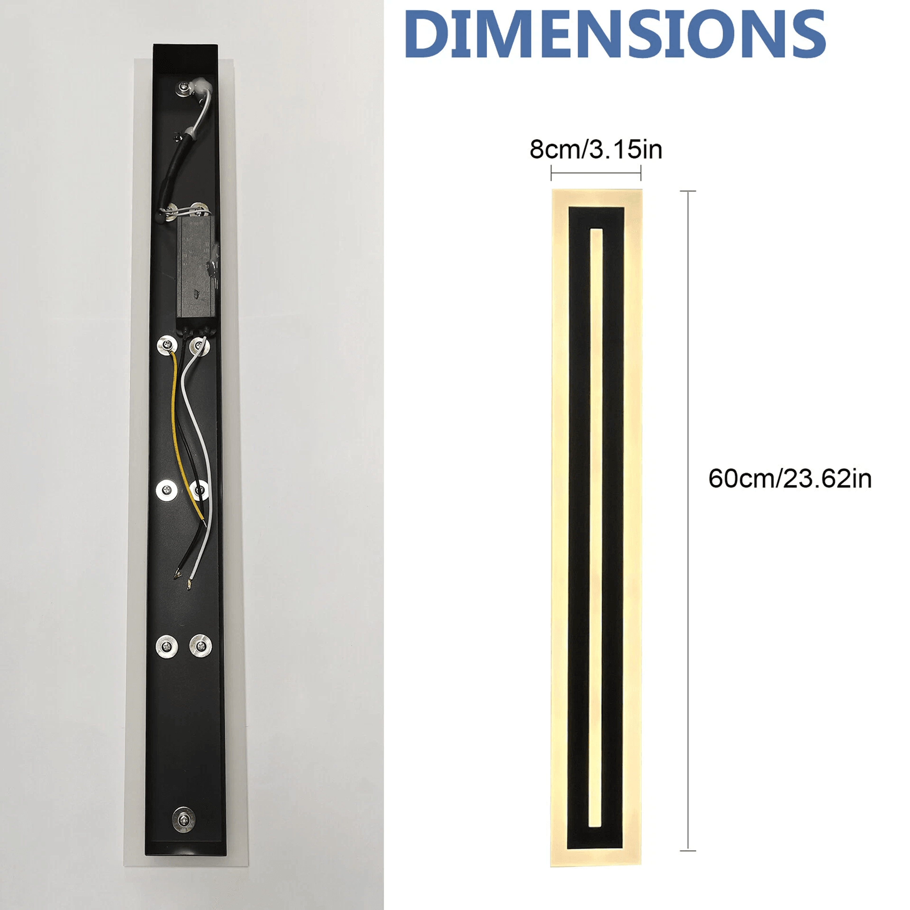 Waterproof LED Wall Sconce Modern Long Strip Exterior Light 12
