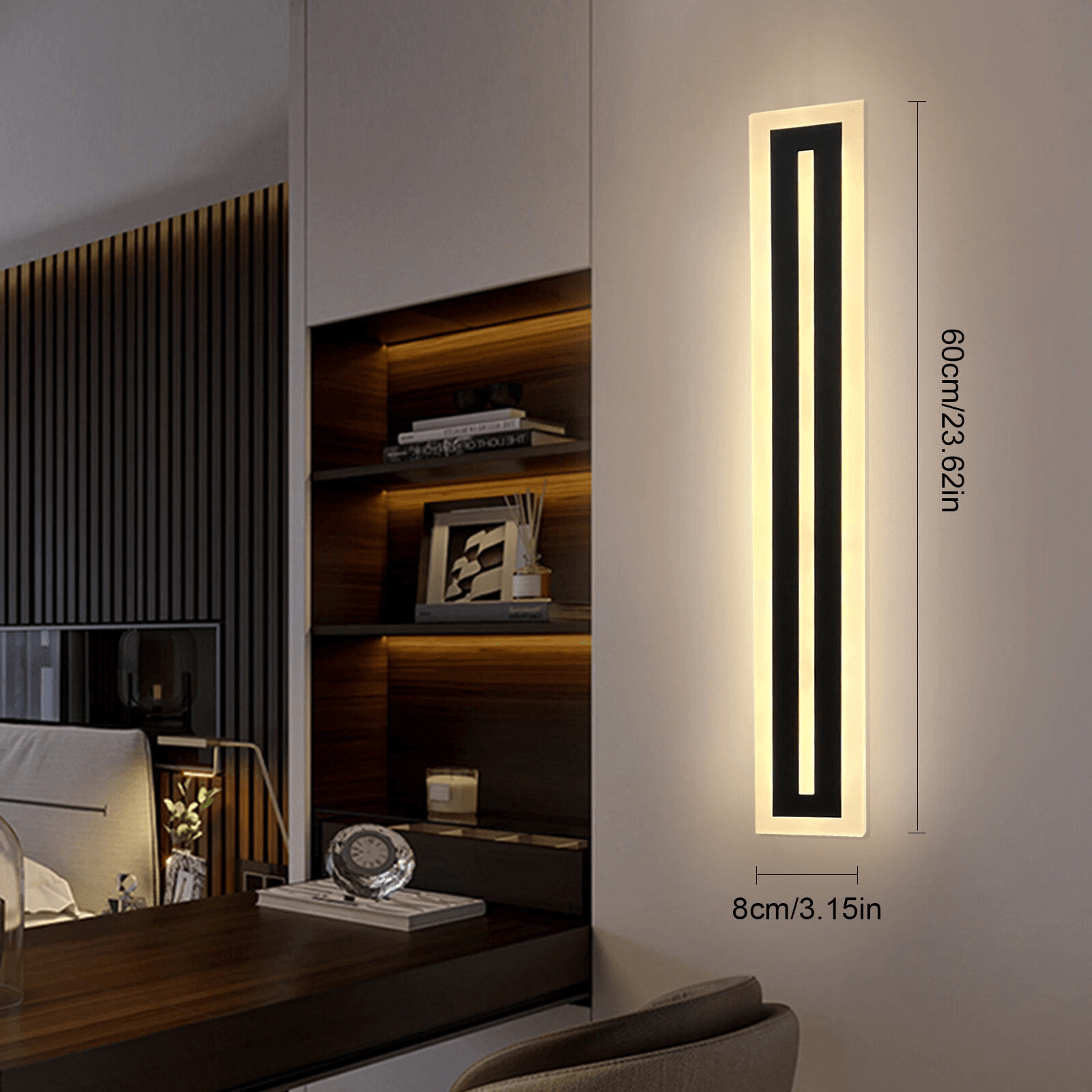 Waterproof LED Wall Sconce Modern Long Strip Exterior Light 2