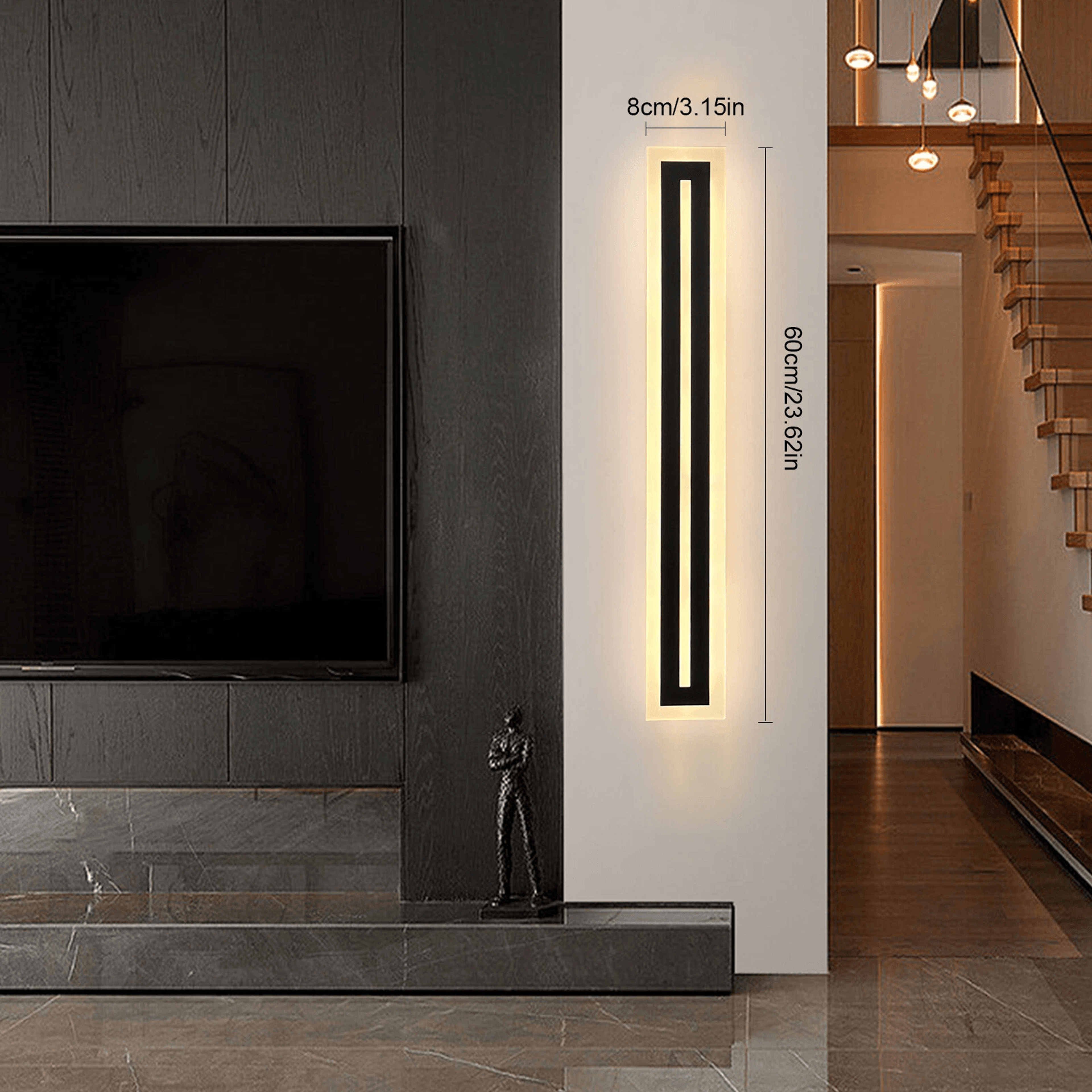 Waterproof LED Wall Sconce Modern Long Strip Exterior Light 3