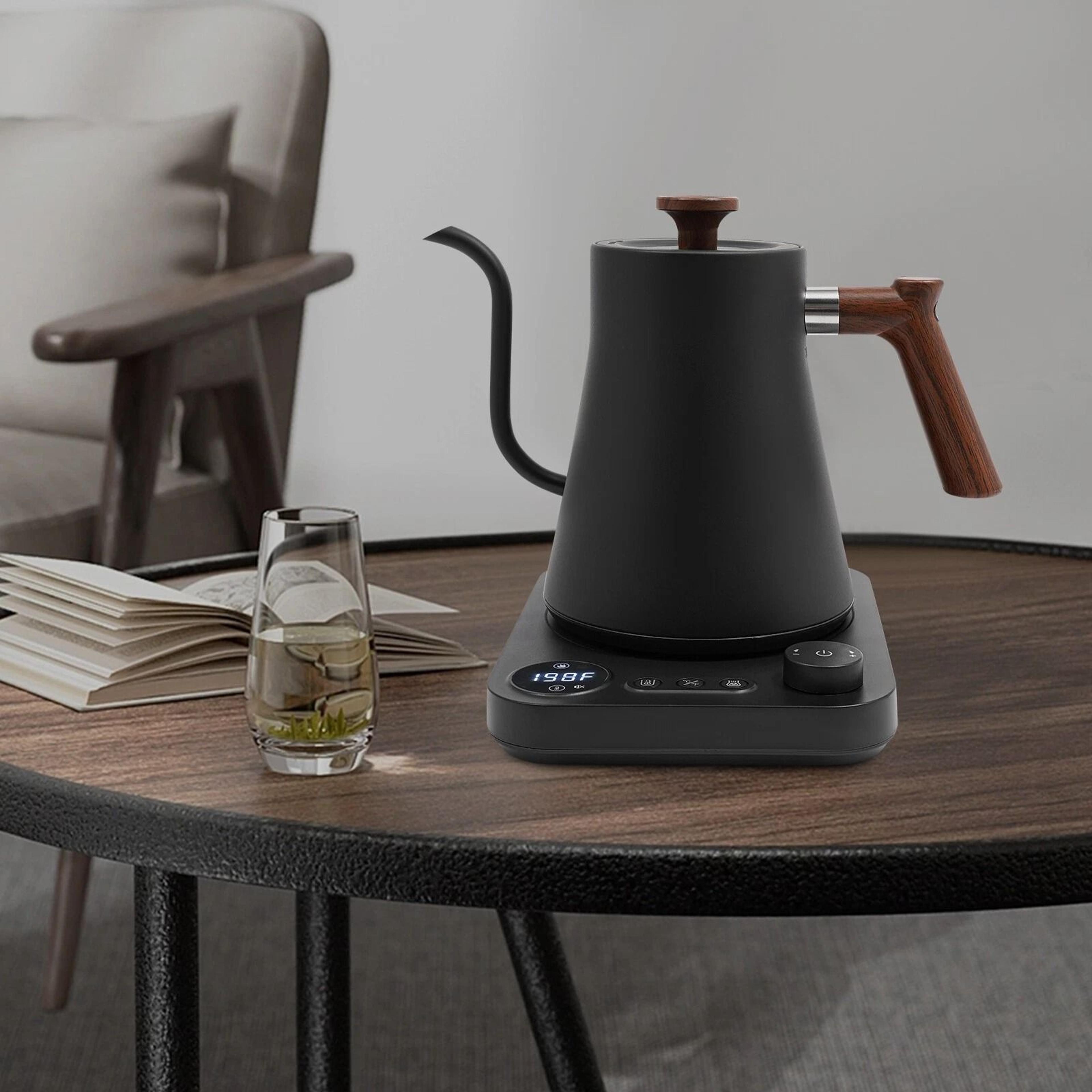 precision electric gooseneck kettle with led temperature control