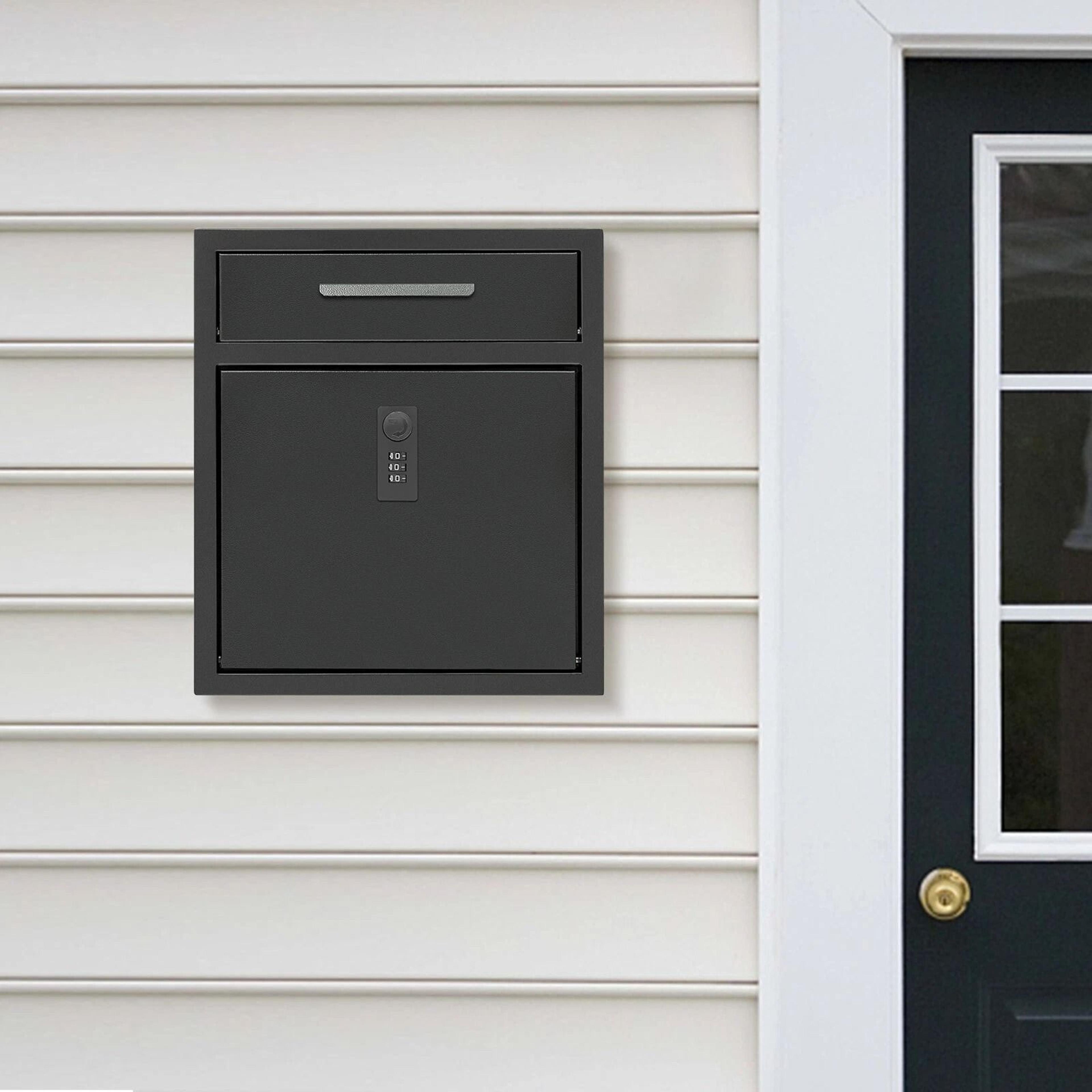 premium wall mounted mailbox with combination lock secure outdoor mailbox