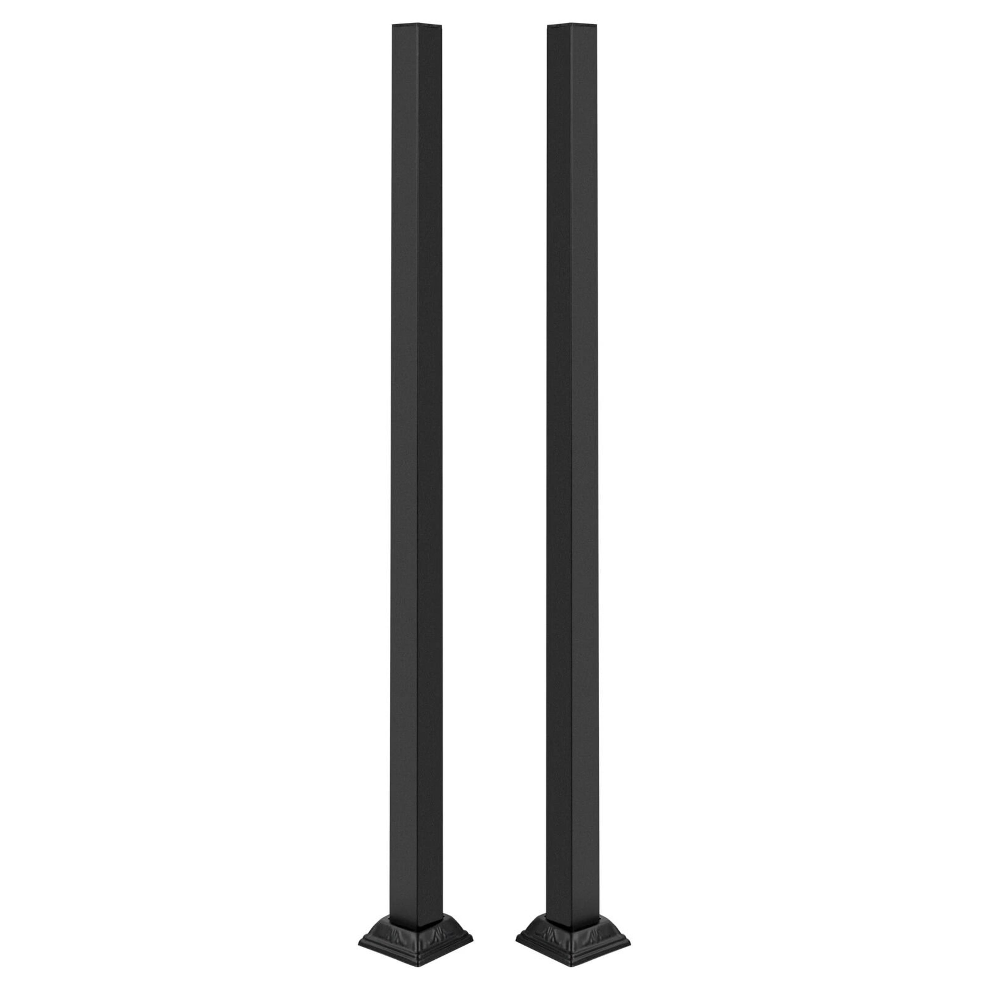 black wrought iron deck railing handrail post kit pack square fence posts
