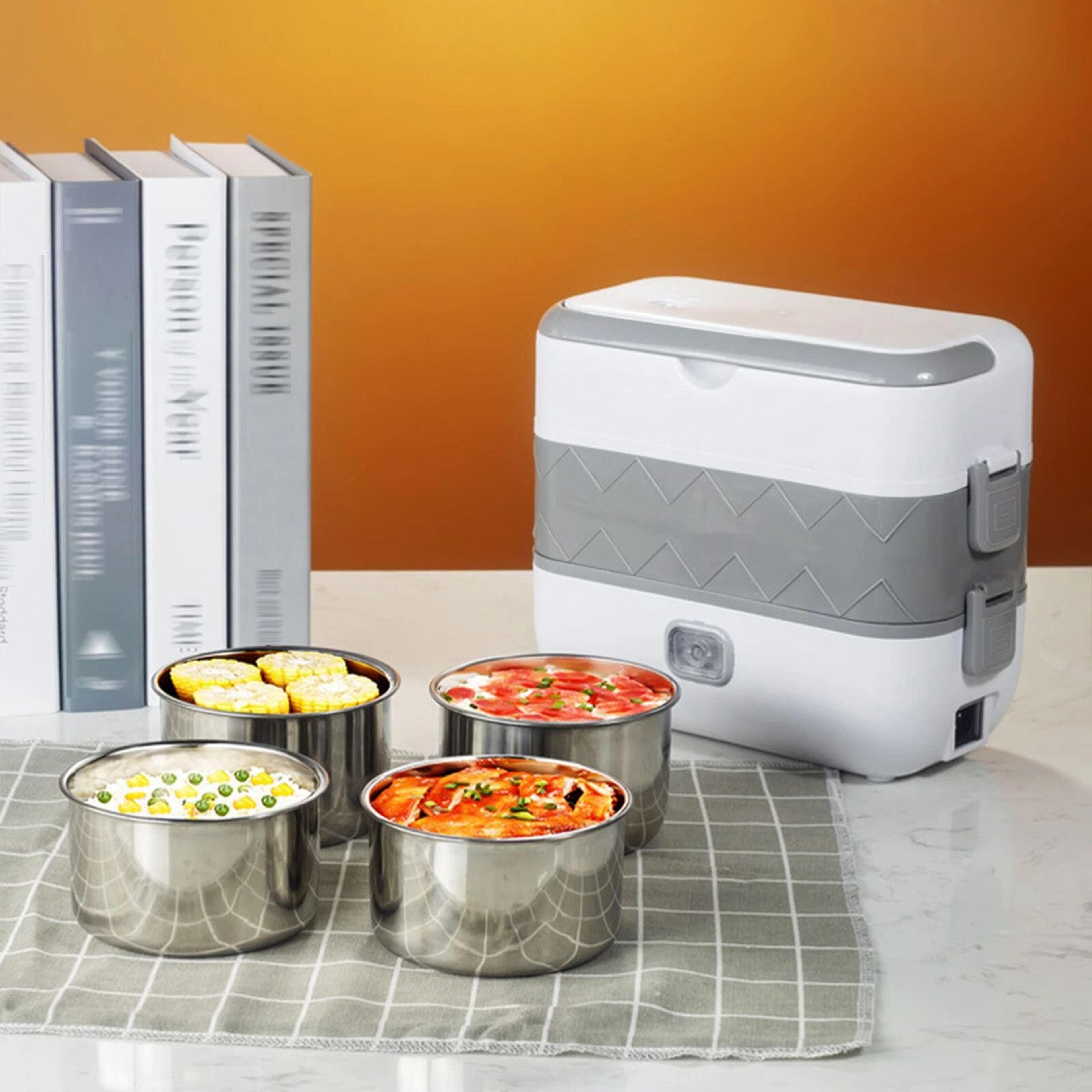 Premium Portable Heated Lunch Box Layer Electric Food Warmer For Work  Travel 2