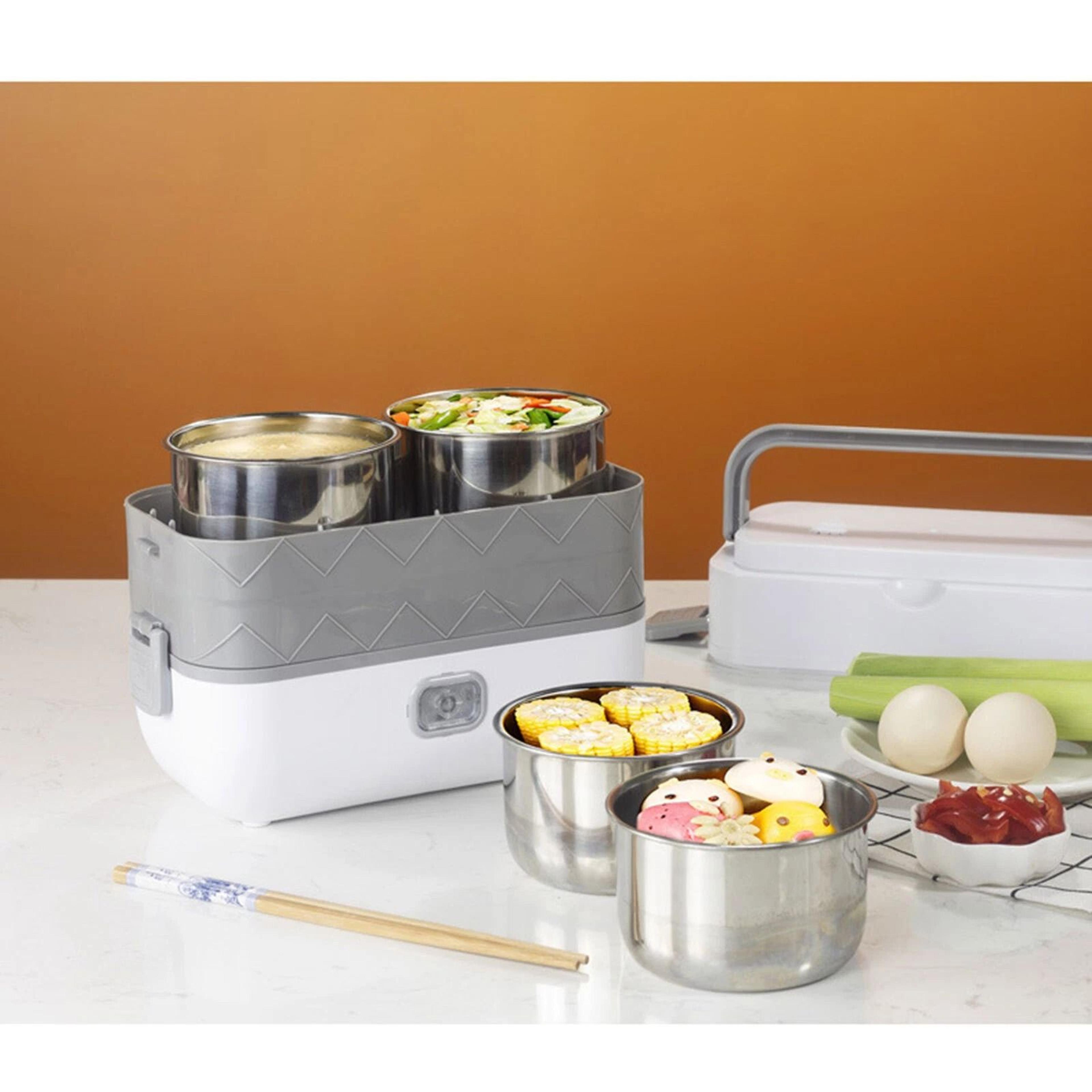 Premium Portable Heated Lunch Box Layer Electric Food Warmer For Work  Travel 3