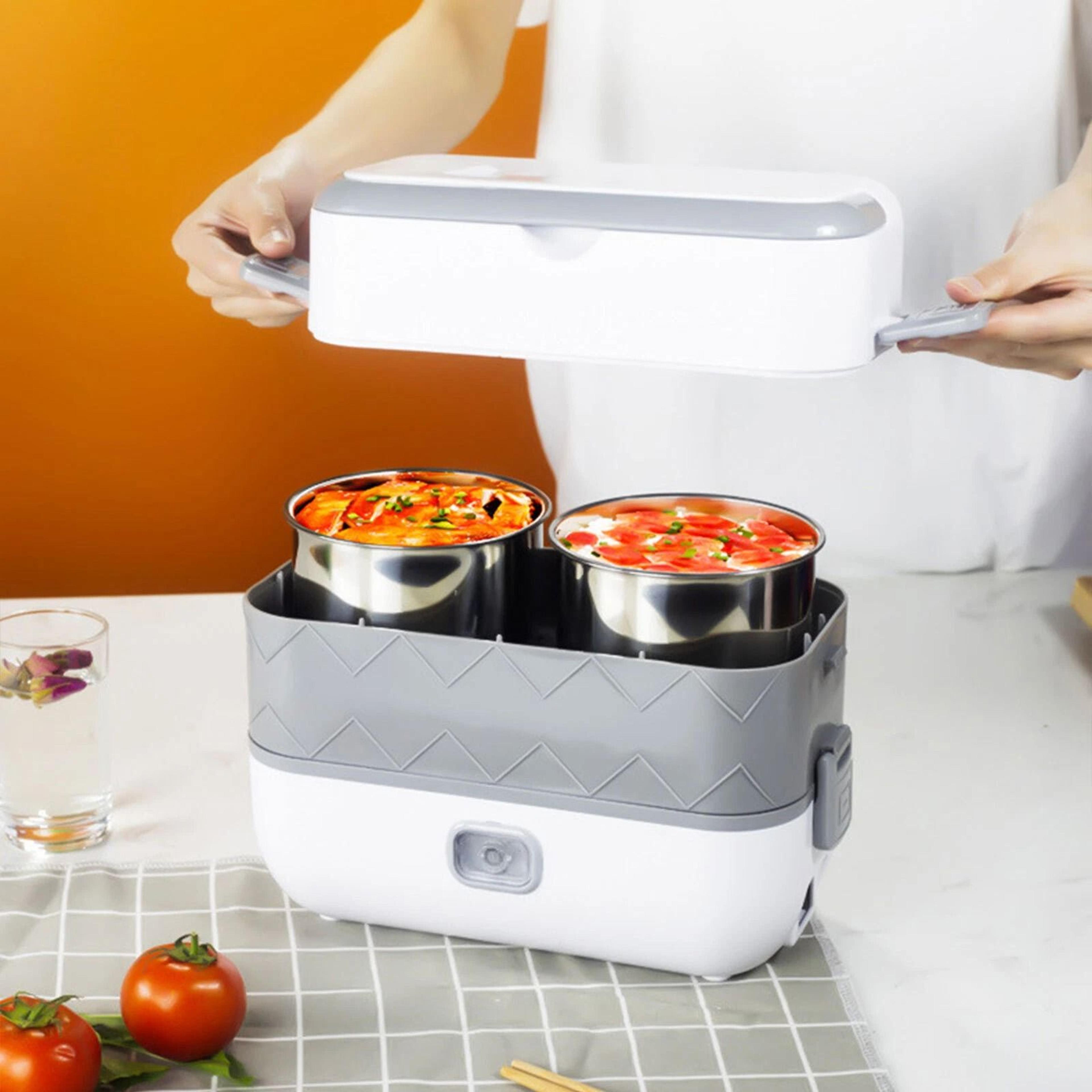 Premium Portable Heated Lunch Box Layer Electric Food Warmer For Work  Travel 5