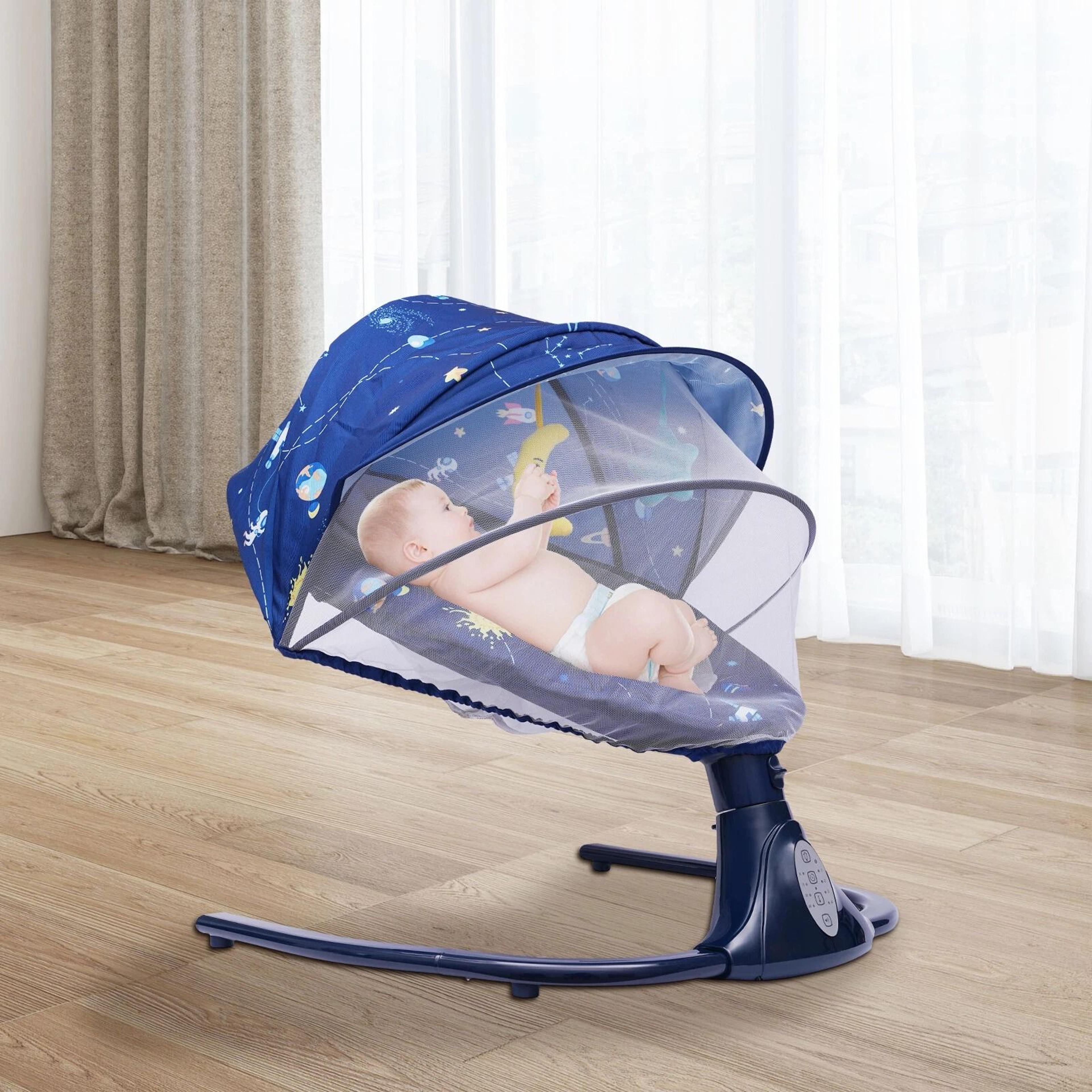 premium infant electric baby swing & bluetooth music rocker soothing newborn bouncer chair
