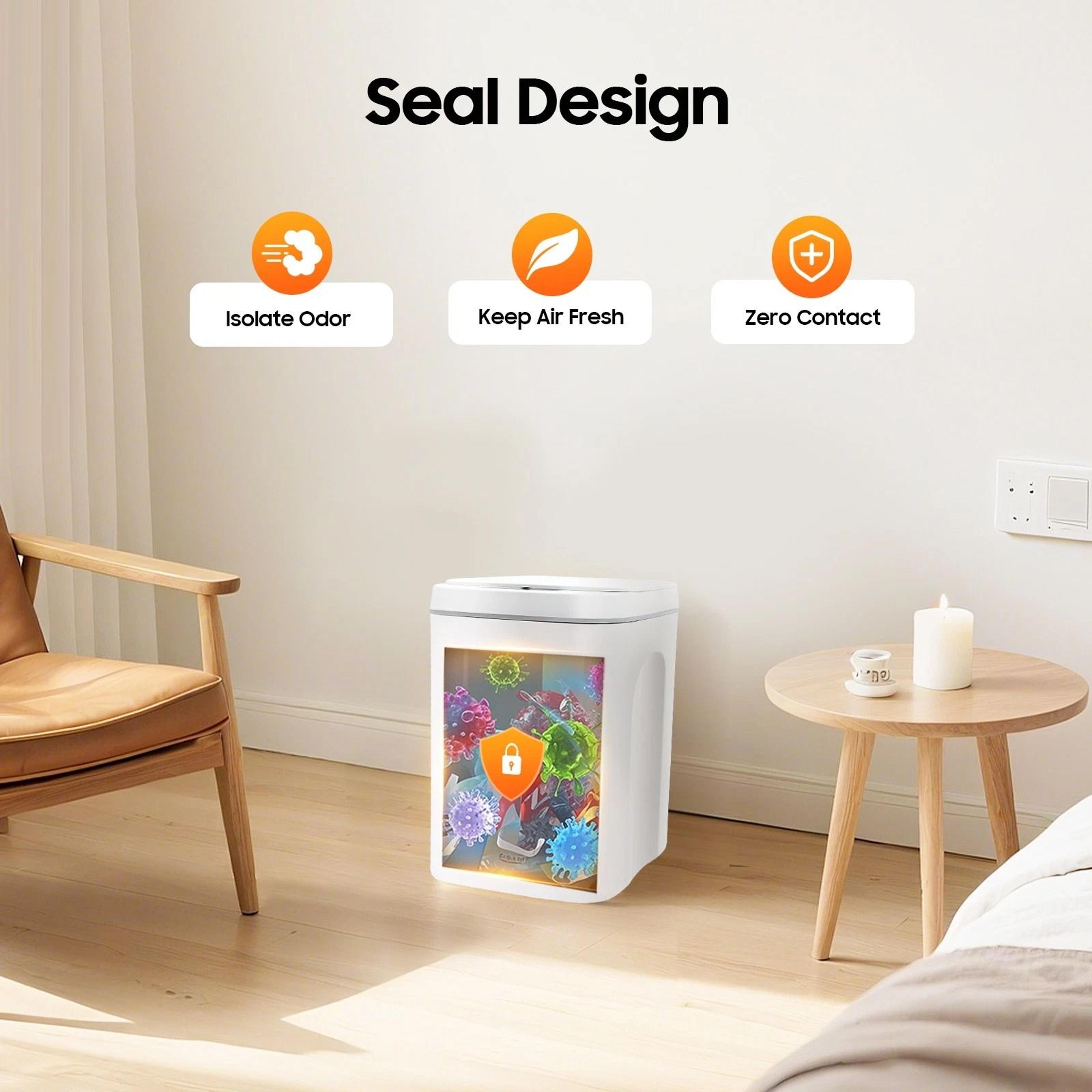 Premium Touchless Gallon Automatic Motion Sensor Smart Trash Can For Home 13