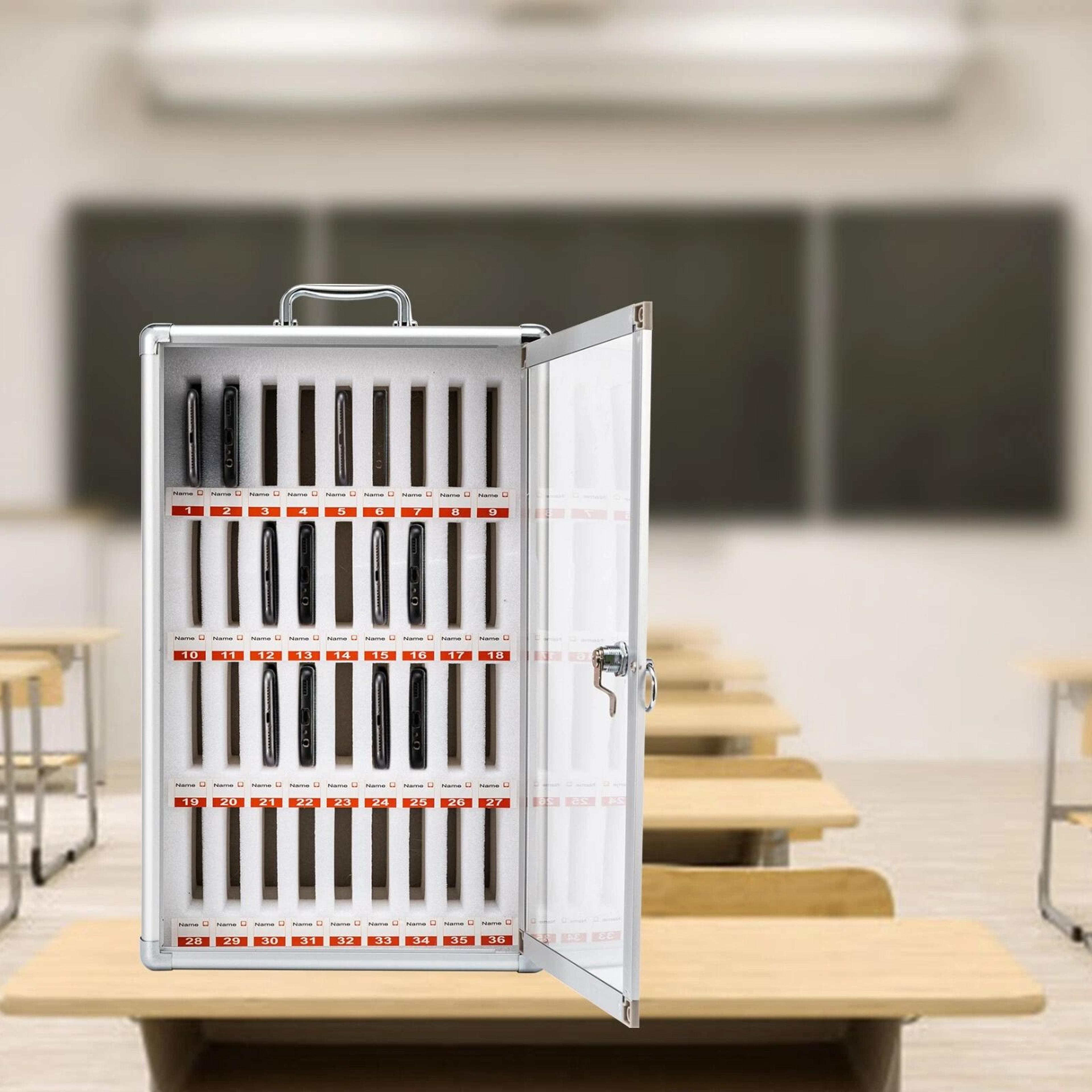 Premium Slot Cell Phone Storage Cabinet Organizer Locker Secure Office  Classroom Device Storage 1