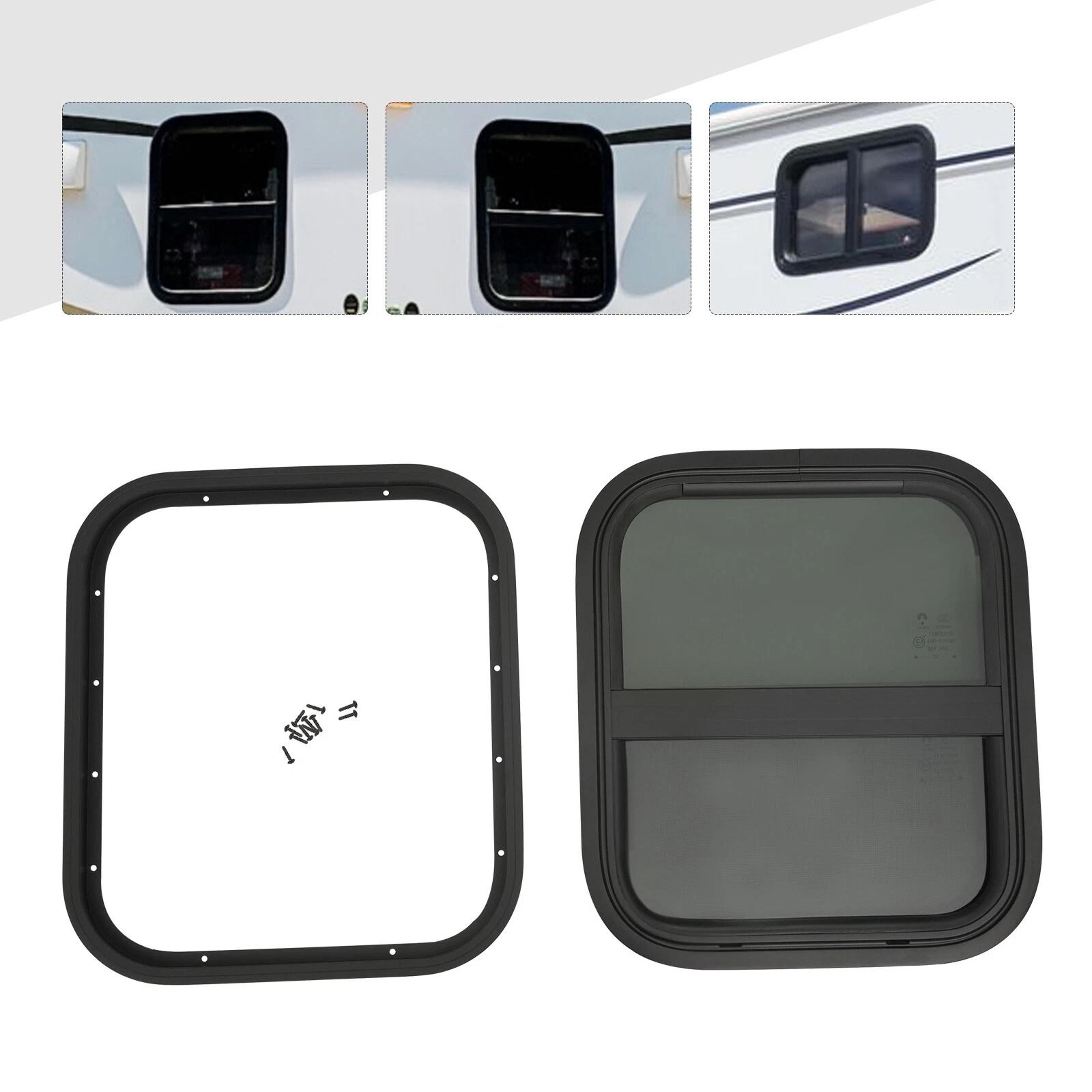 Universal Vertical RV Sliding Window  Camper Trailer Window Black Tinted Tempered Glass 5