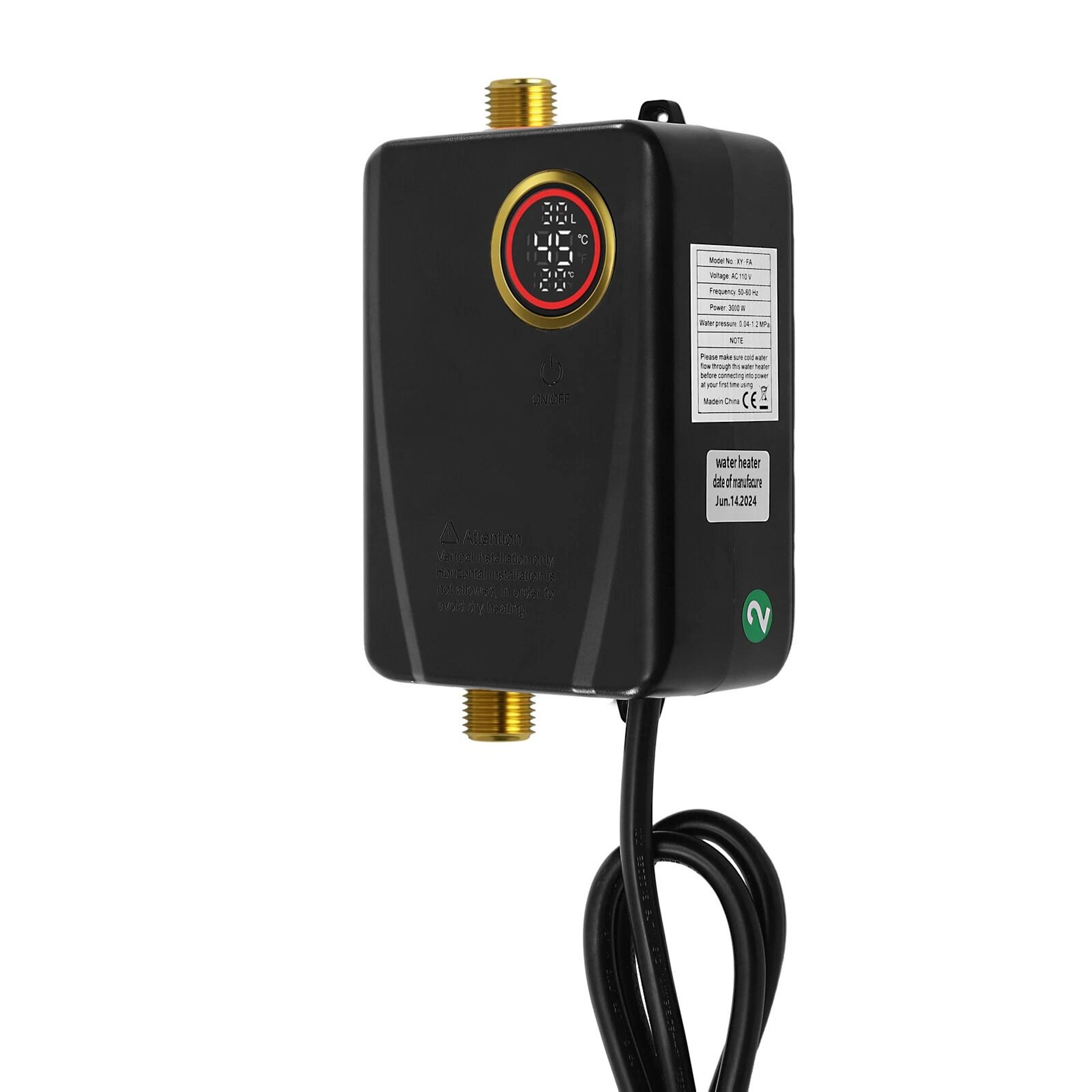 Instant Hot Water Heater Compact Electric Tankless Water Heater With LED Temperature Display 13