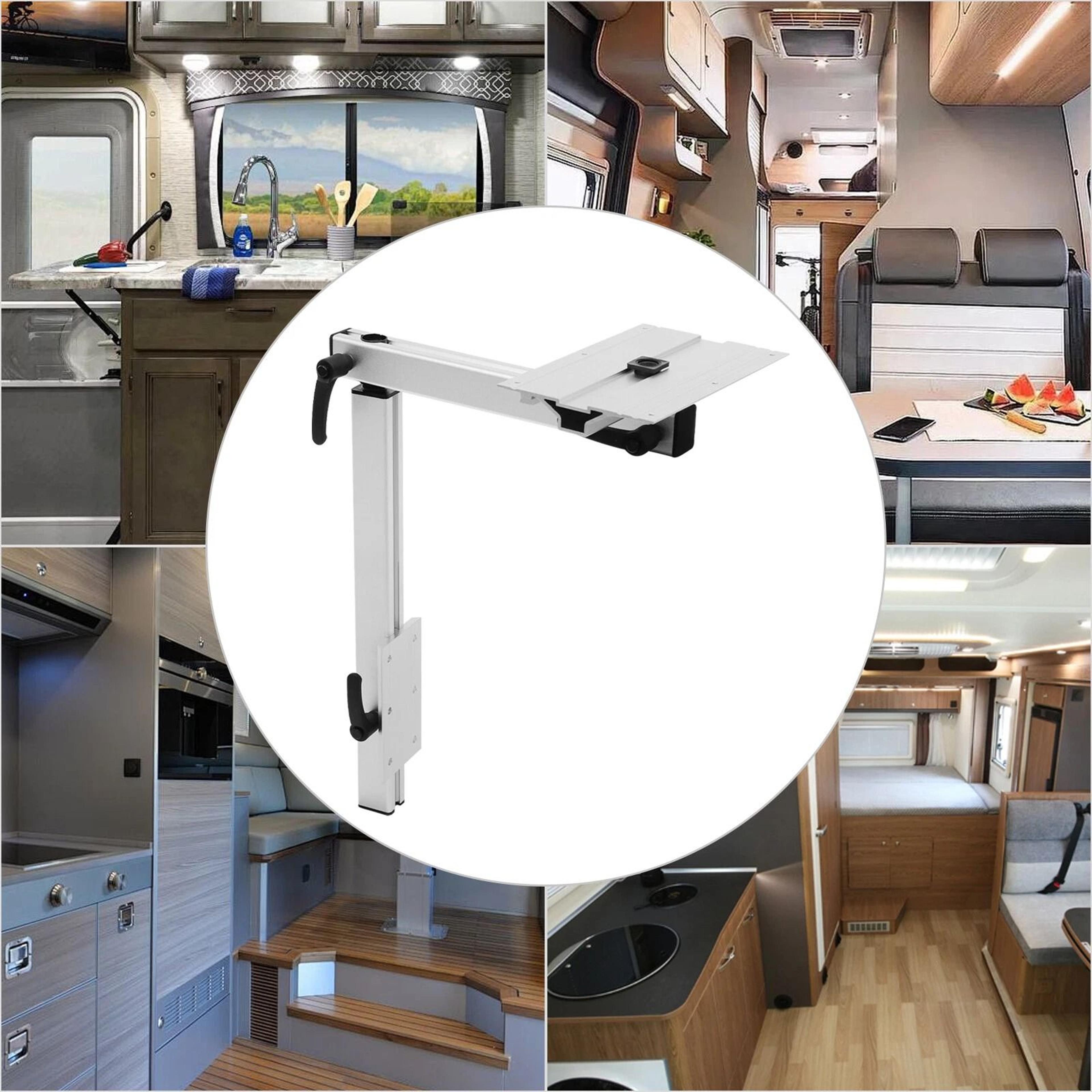 Premium Space Saving Adjustable RV Table Leg With Swivel Heavy Duty Aluminum RV Table Mount 2