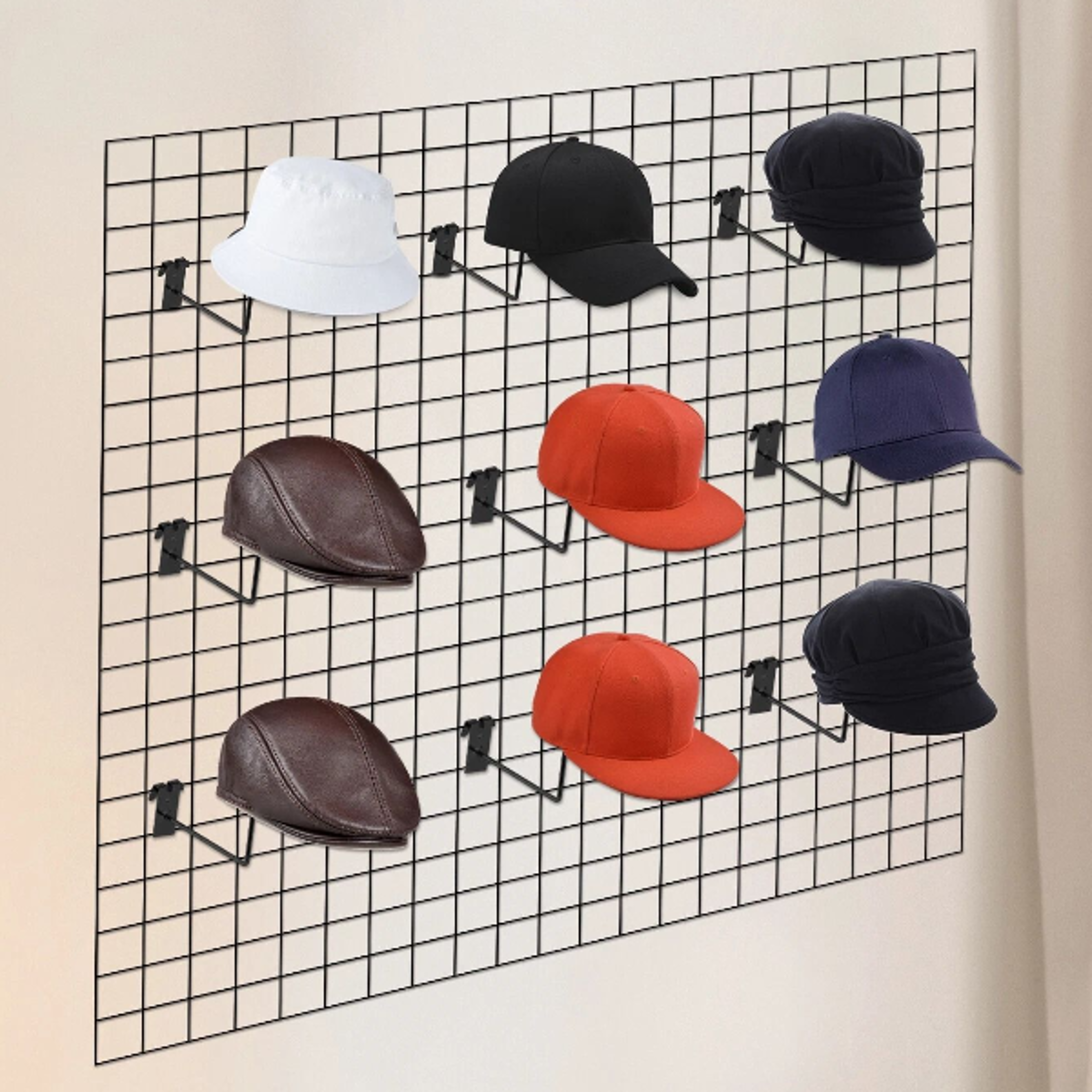 premium gridwall hat rack display retail display hooks for slat panel organization