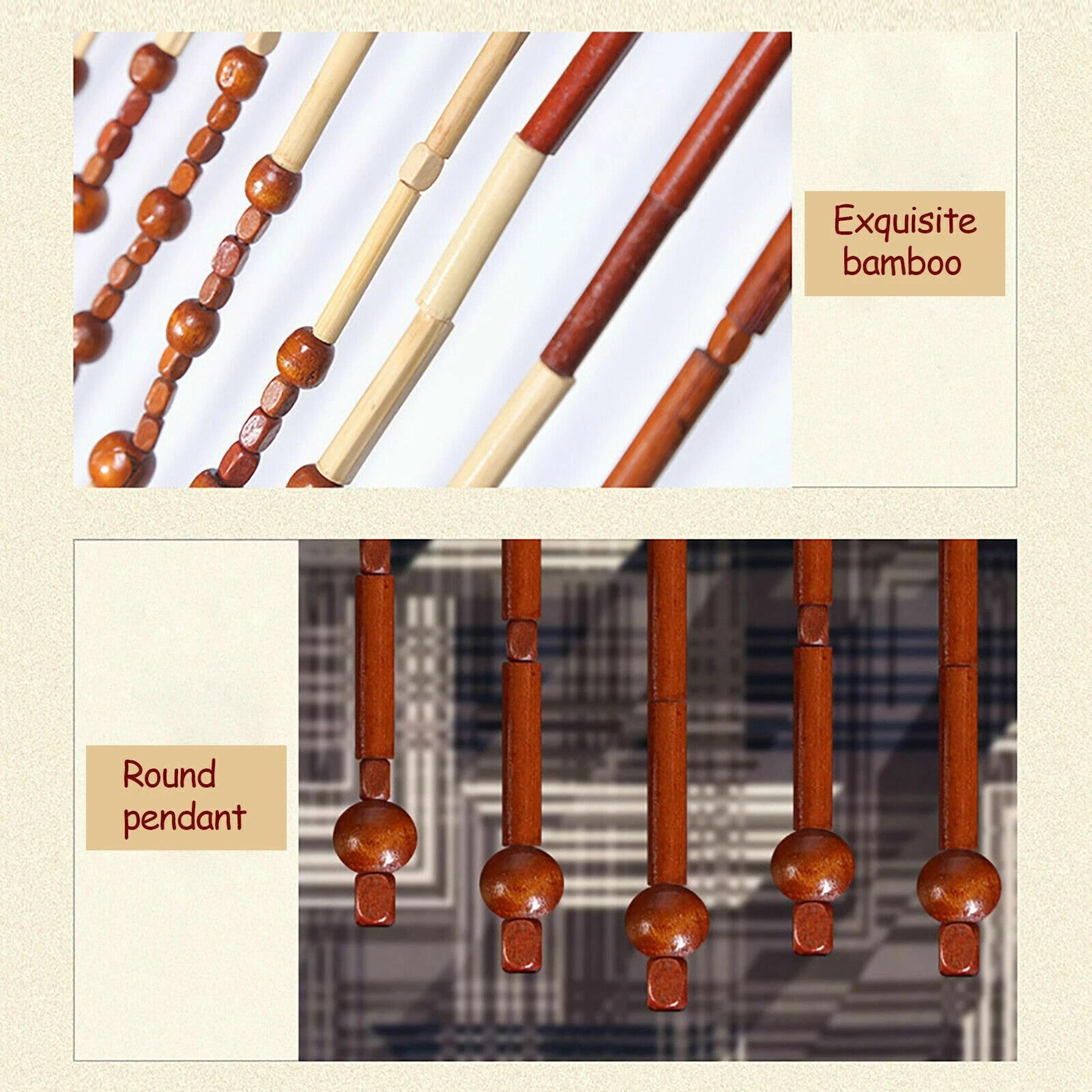 Natural Bamboo Beaded Curtain Doorway Divider For Home  Porch 4