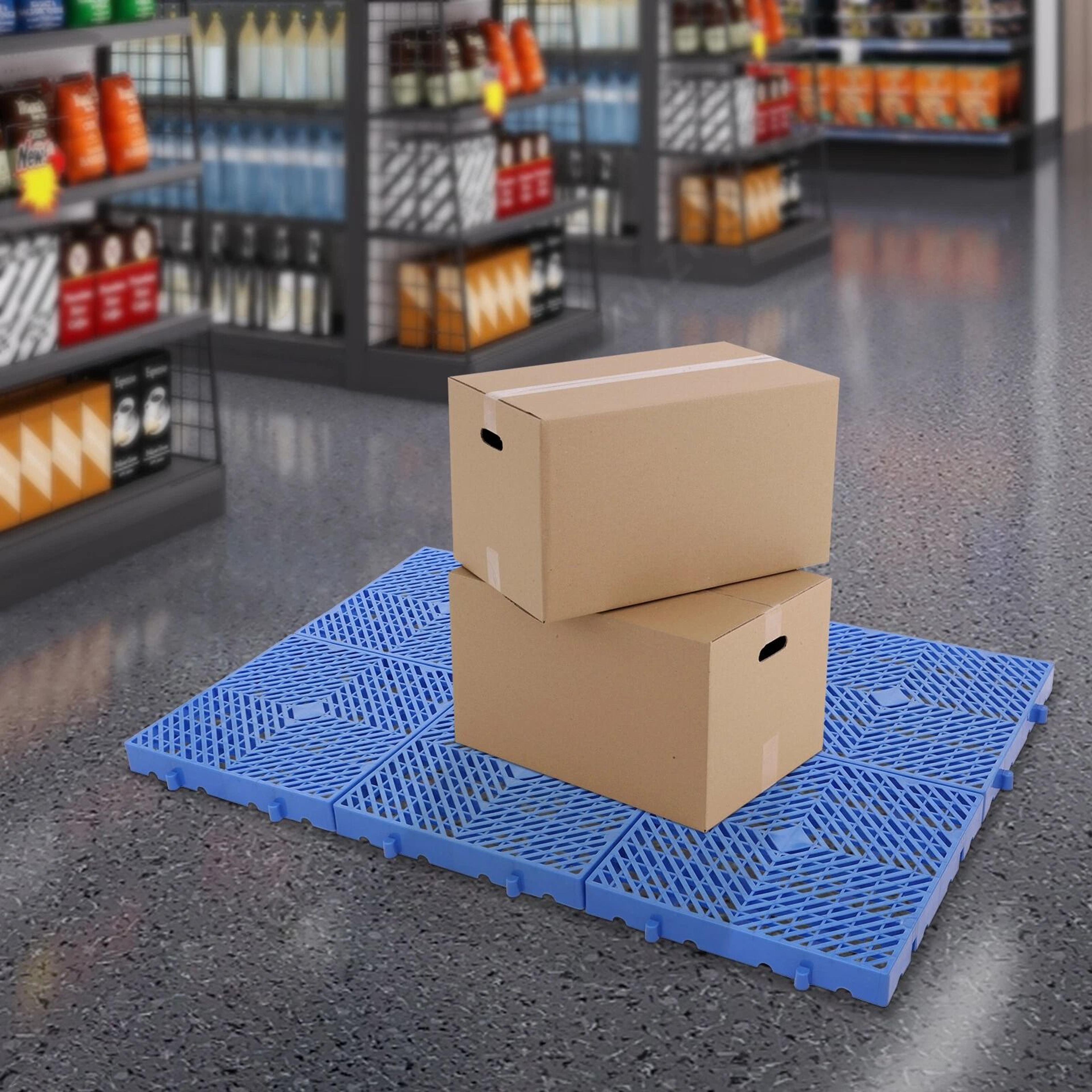 heavy duty pack blue plastic grid trays moisture resistant storage tray set