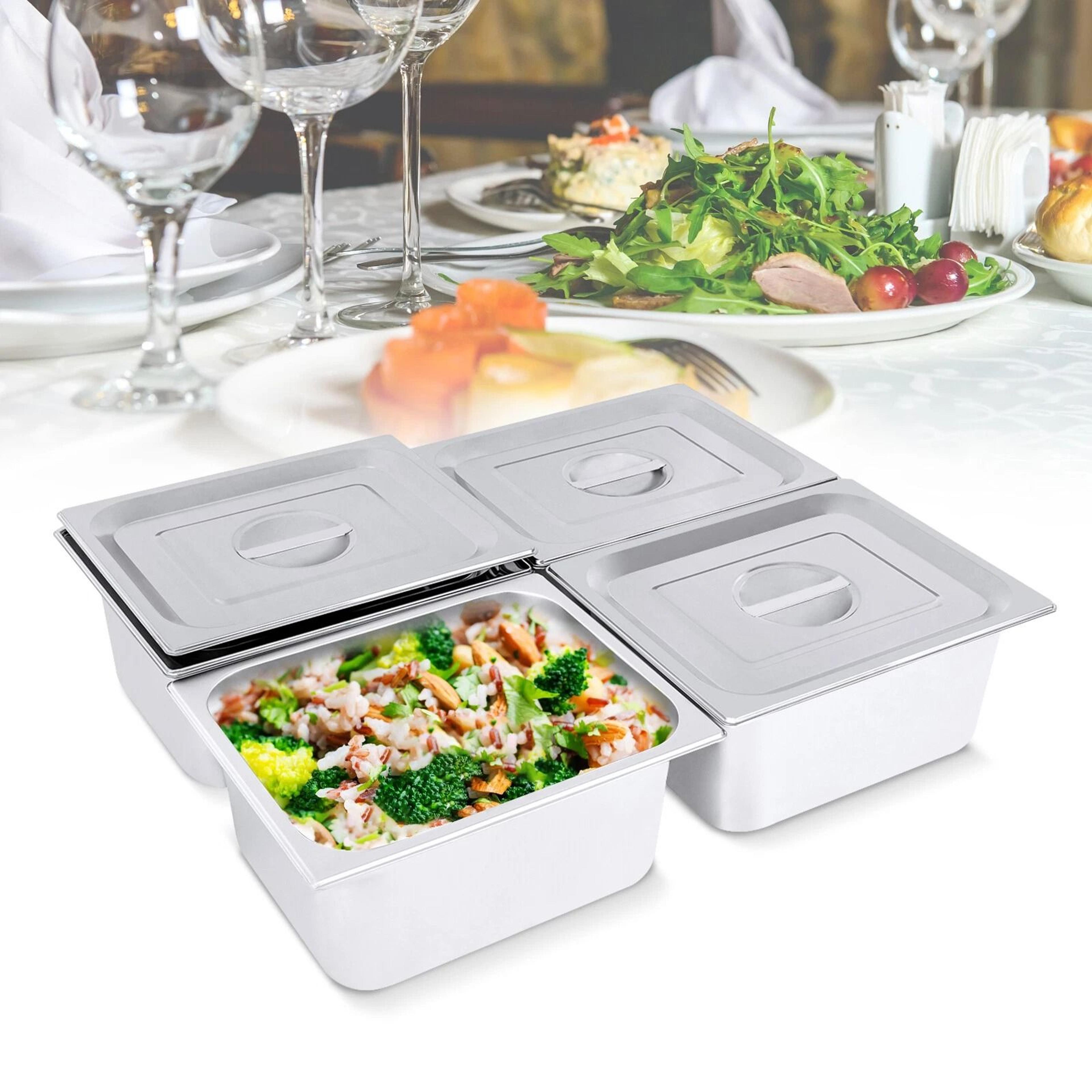 premium stainless steel half size steam table pans deep with lids