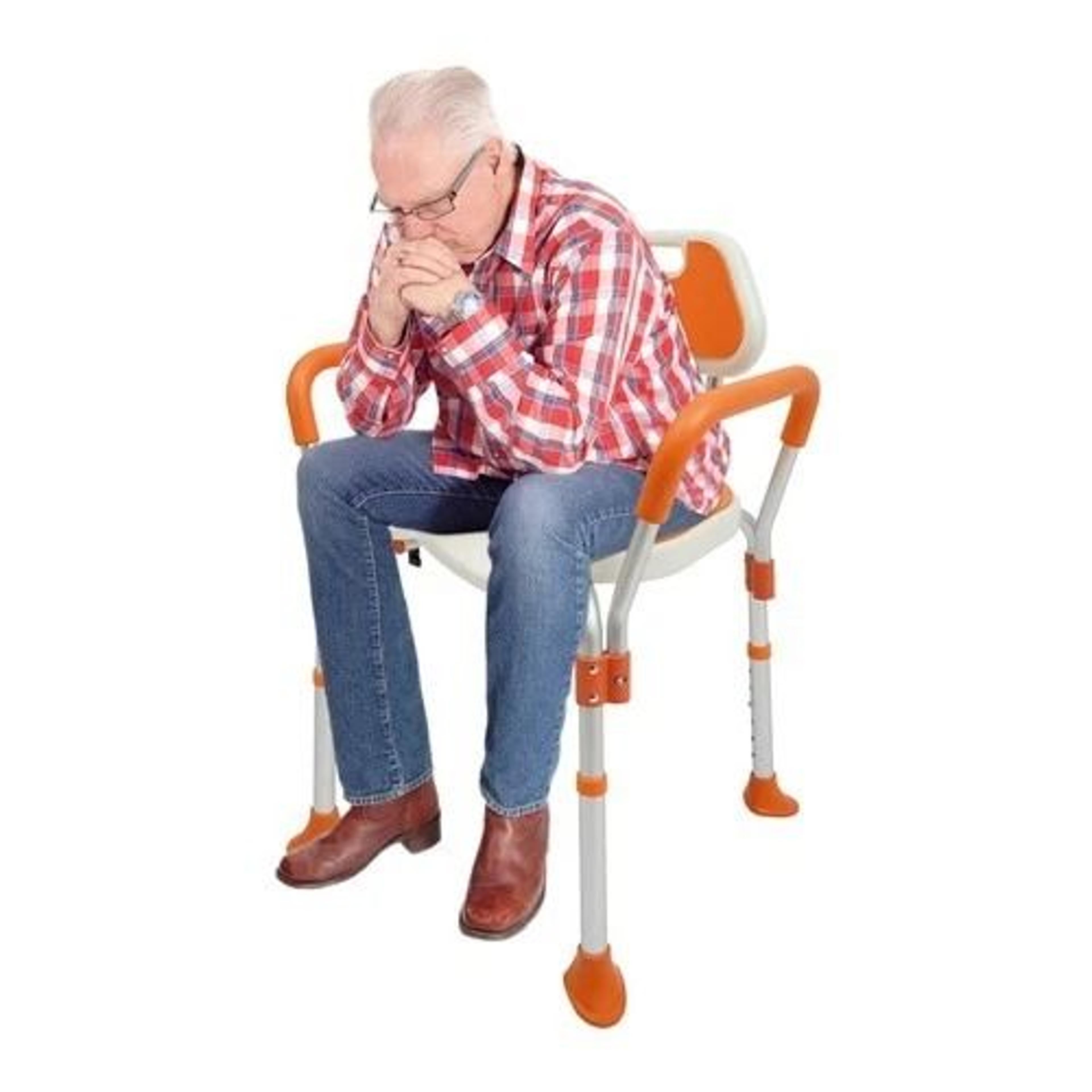 Adjustable Shower Chair For Seniors With Backrest And Armrests Heavy Duty Safety Seat 2