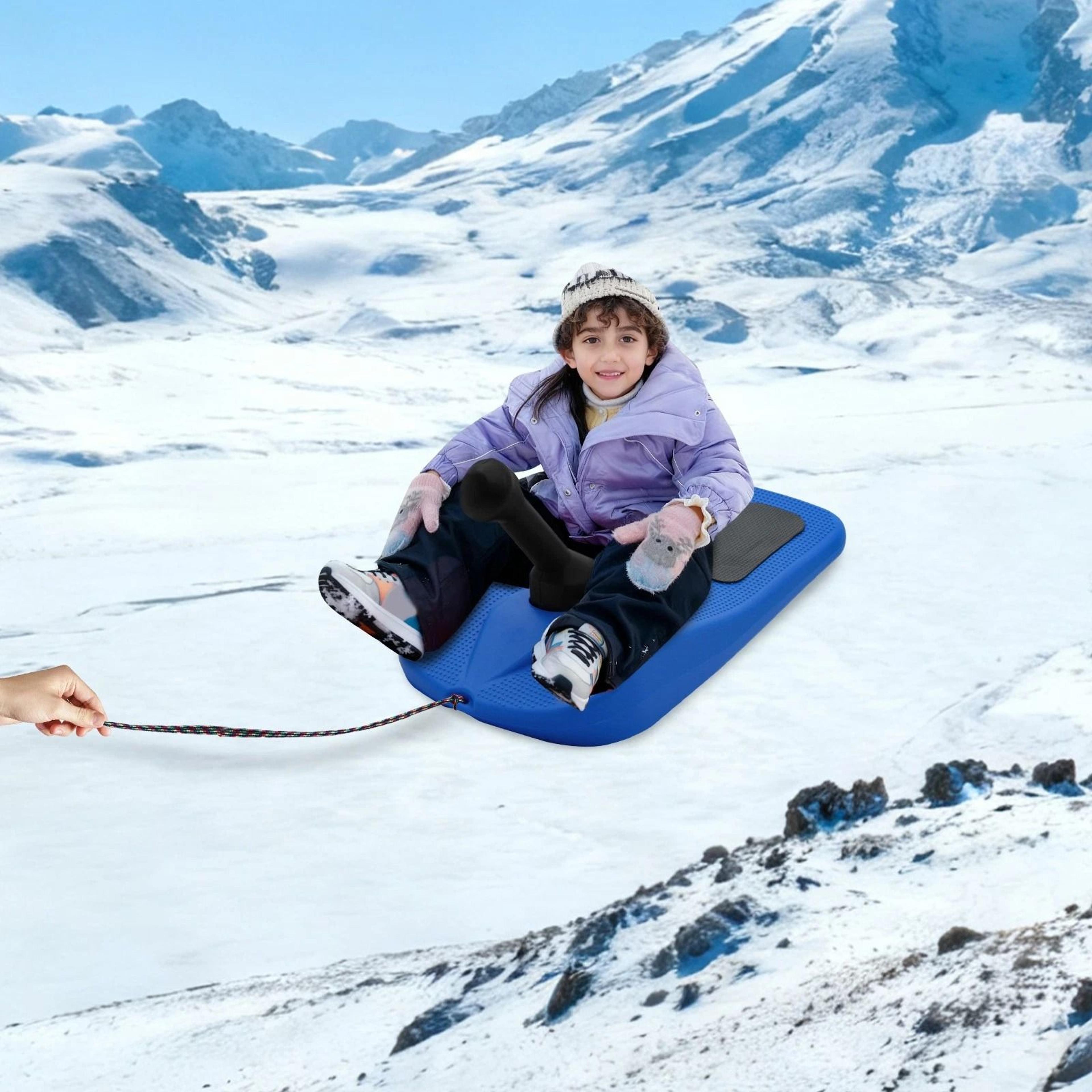 Premium Kids Snow Sled Board With Handle Durable Winter Snowboard For Sledding Fun 2
