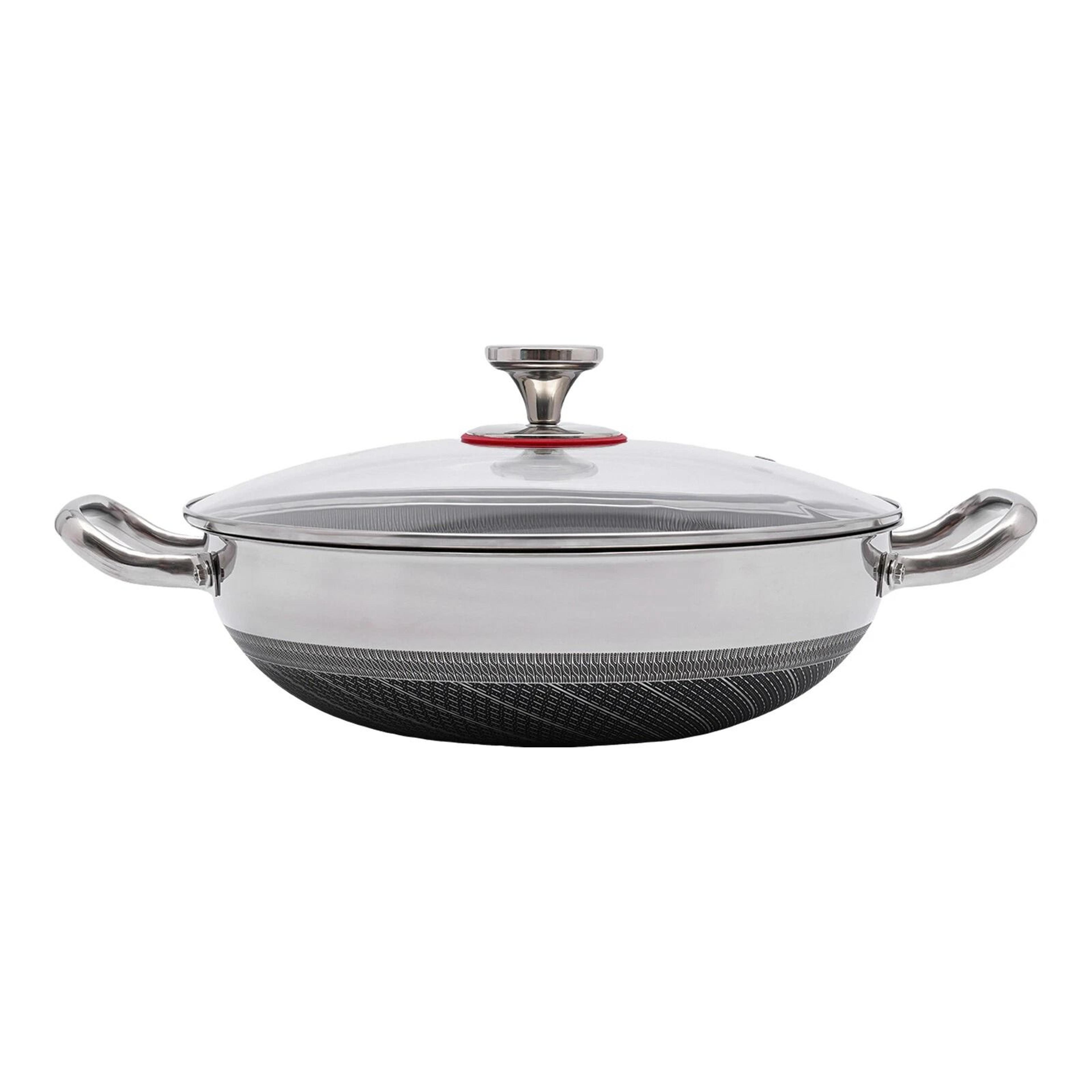 Premium Stainless Steel Frying Pan With Lid Durable Everyday Cooking Cookware 3