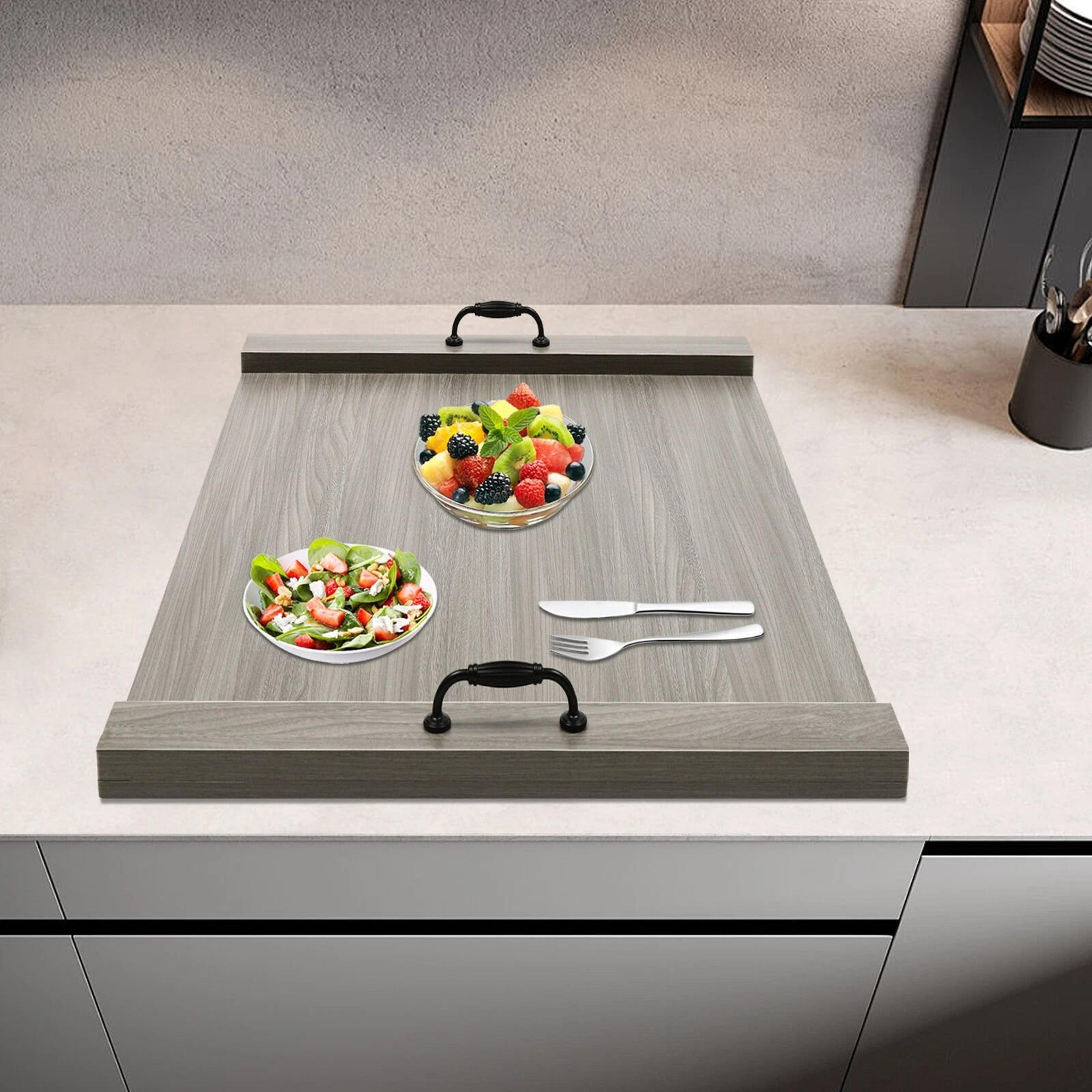 Premium Kitchen Wooden Stove Top Cover  Noodle Board For Gas Or Electric Stove Space Saving Counter 17