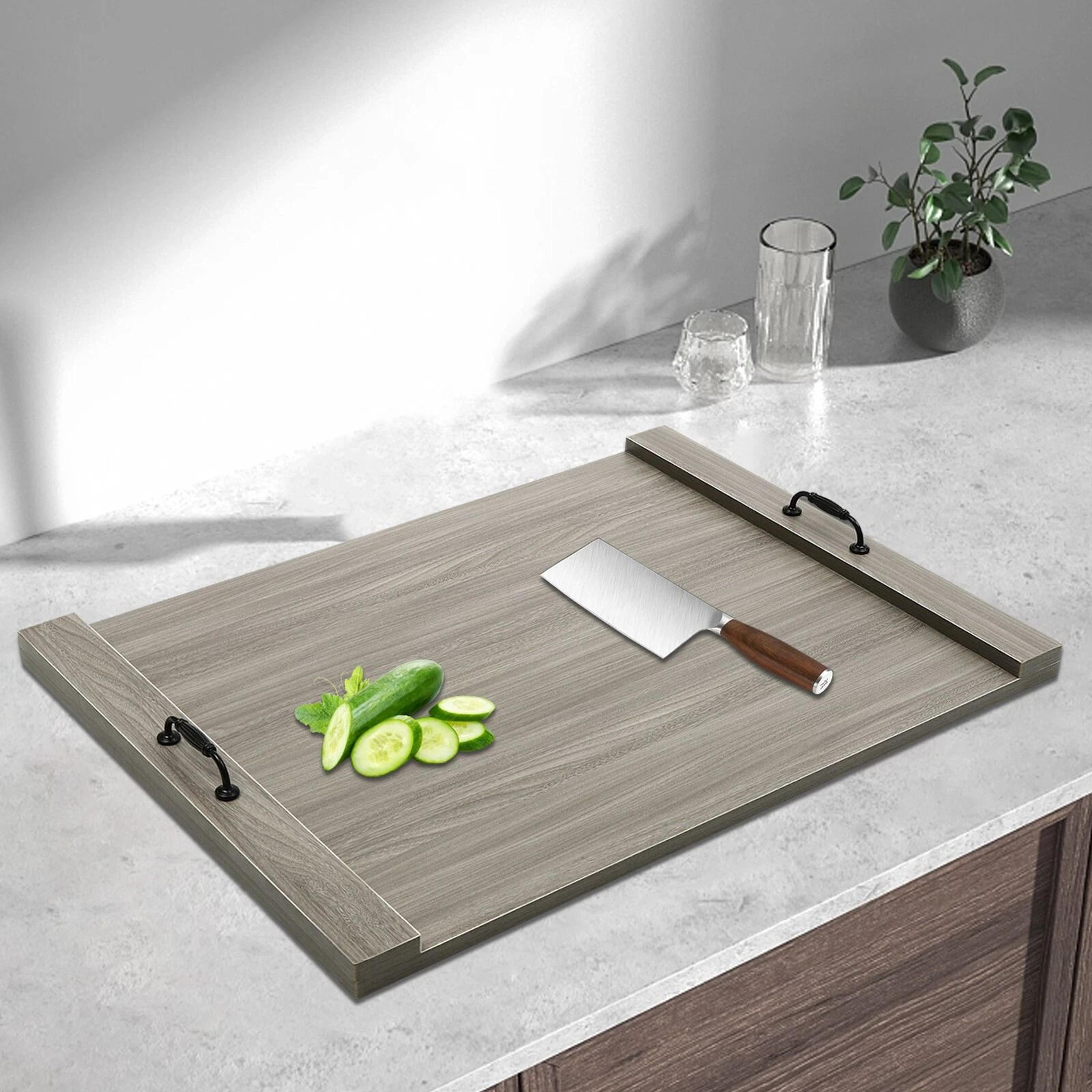 Premium Kitchen Wooden Stove Top Cover  Noodle Board For Gas Or Electric Stove Space Saving Counter 18