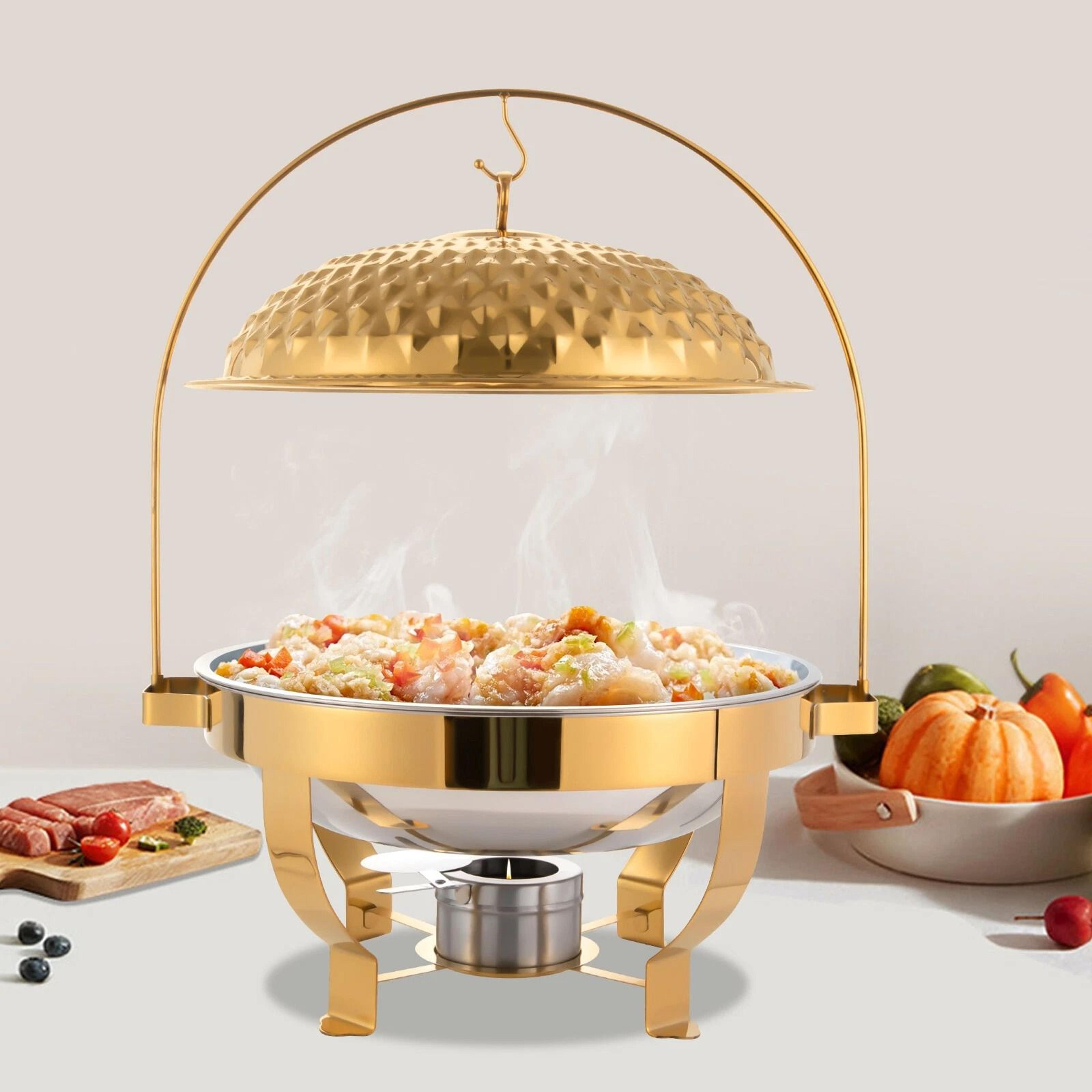 Premium Roll Top Chafing Dish Buffet Set Stainless Steel Chafer Food Warmer 2