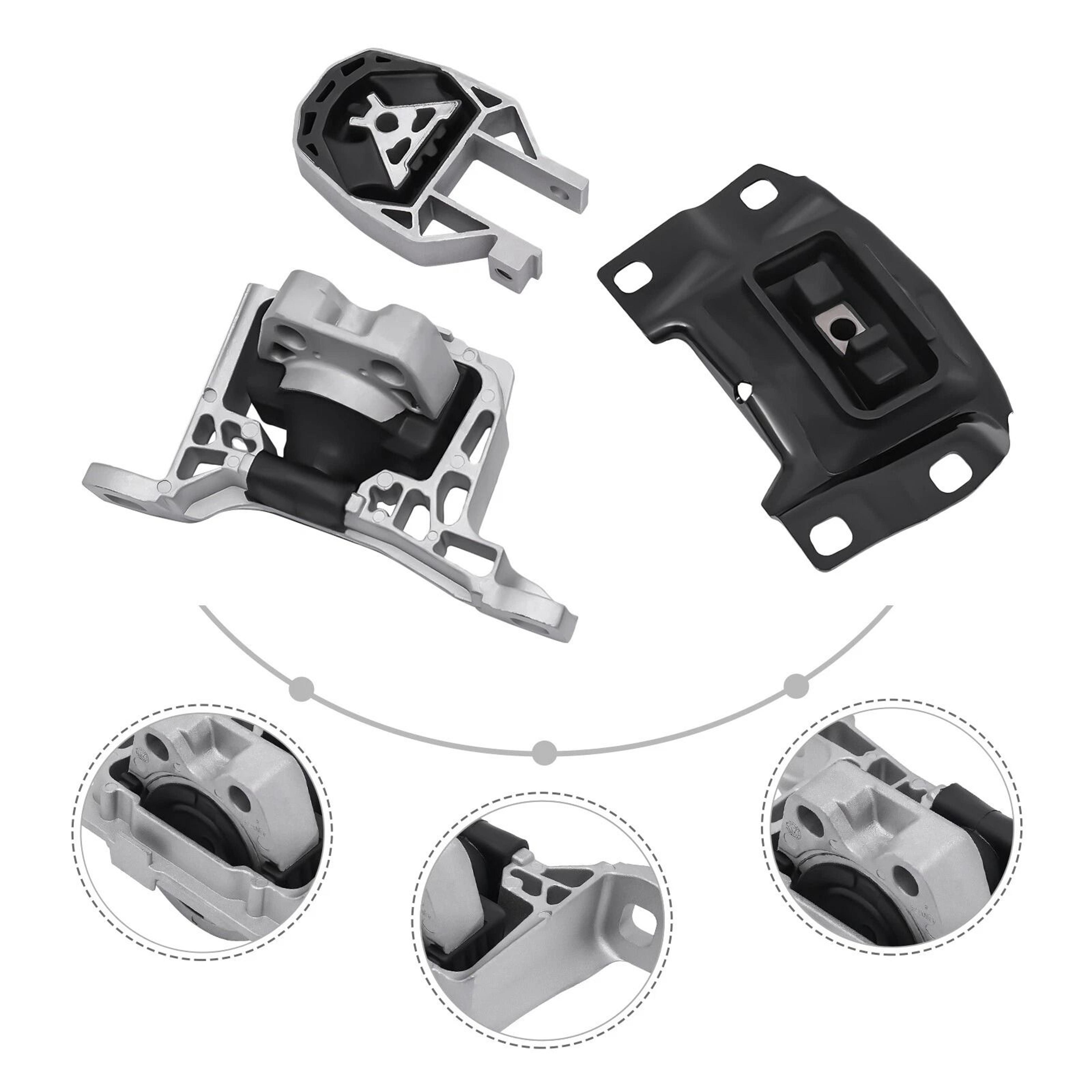 Ford Focus Engine  Transmission Mount Kit Motor Mount Set 3