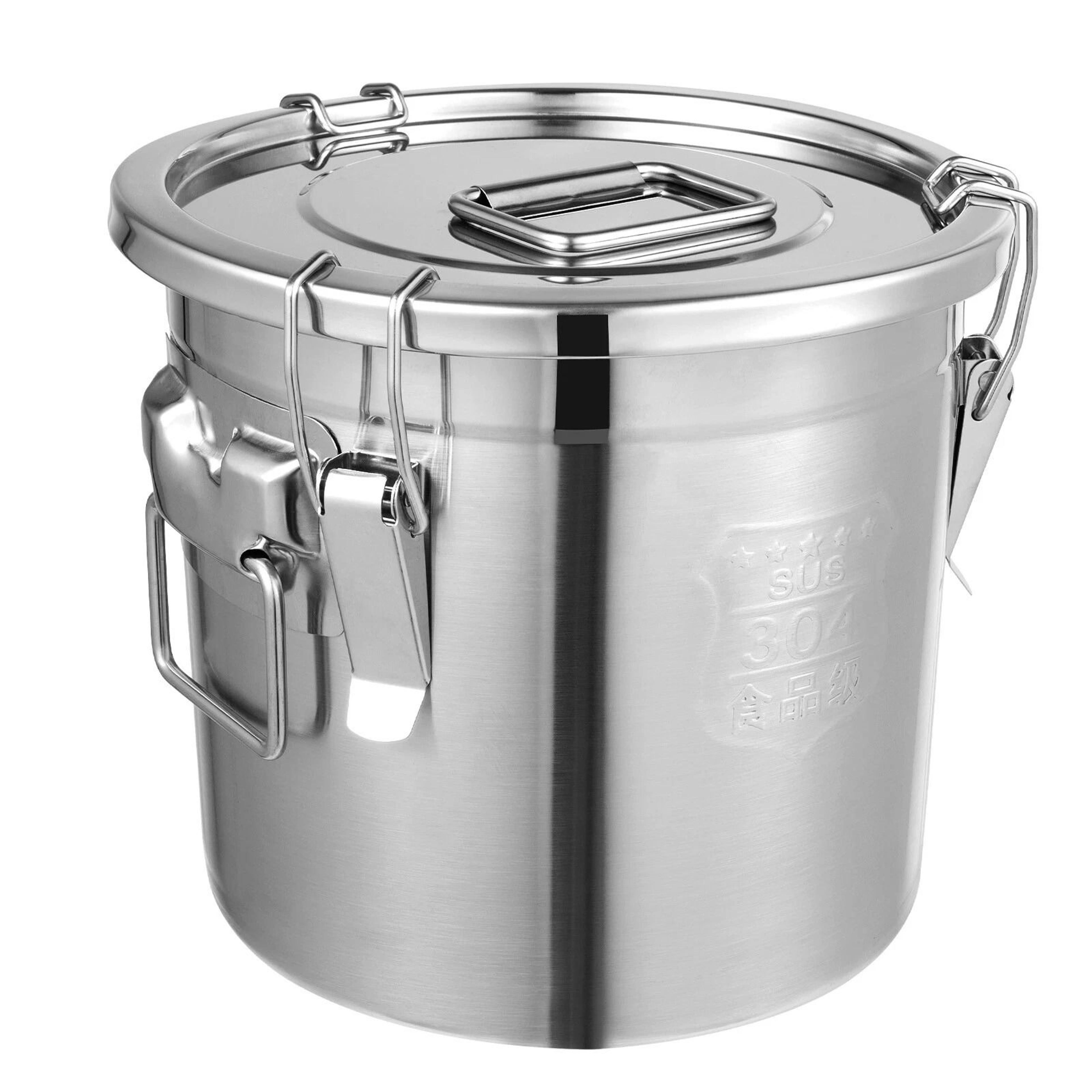premium stainless steel food storage container airtight kitchen grain storage bucket