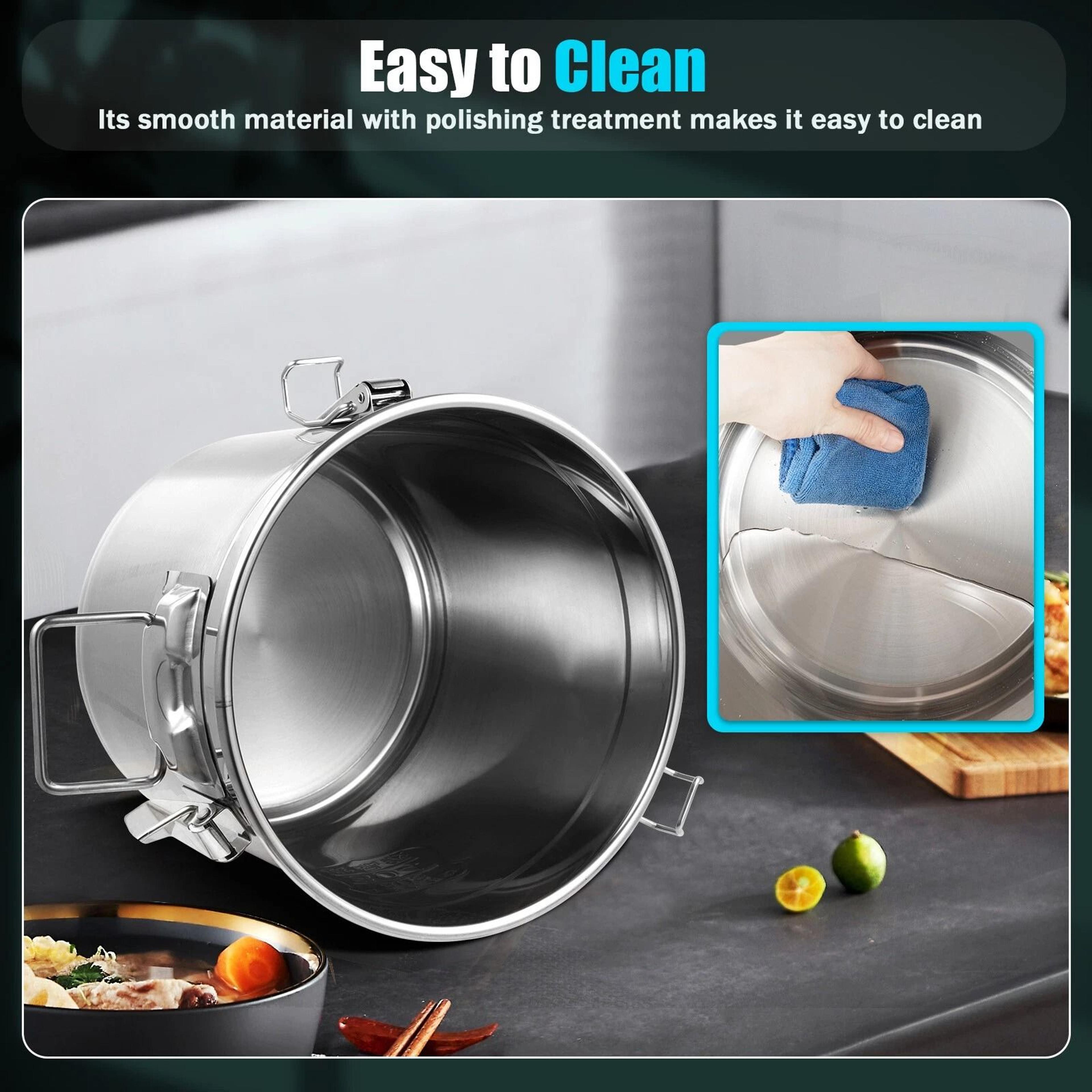 Premium Stainless Steel Food Storage Container Airtight Kitchen Grain Storage Bucket 13