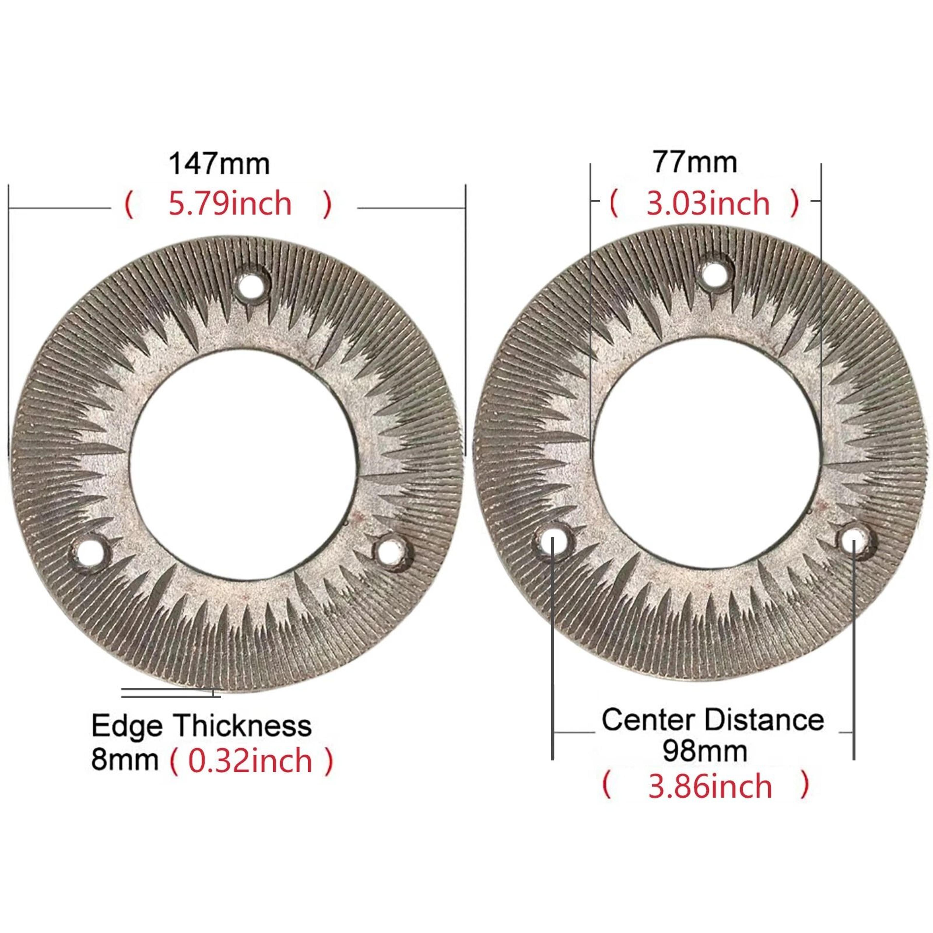 Premium Grain Mill Grinding Plates Replacement Set Fine Cast Steel Dry Grinding Discs 9