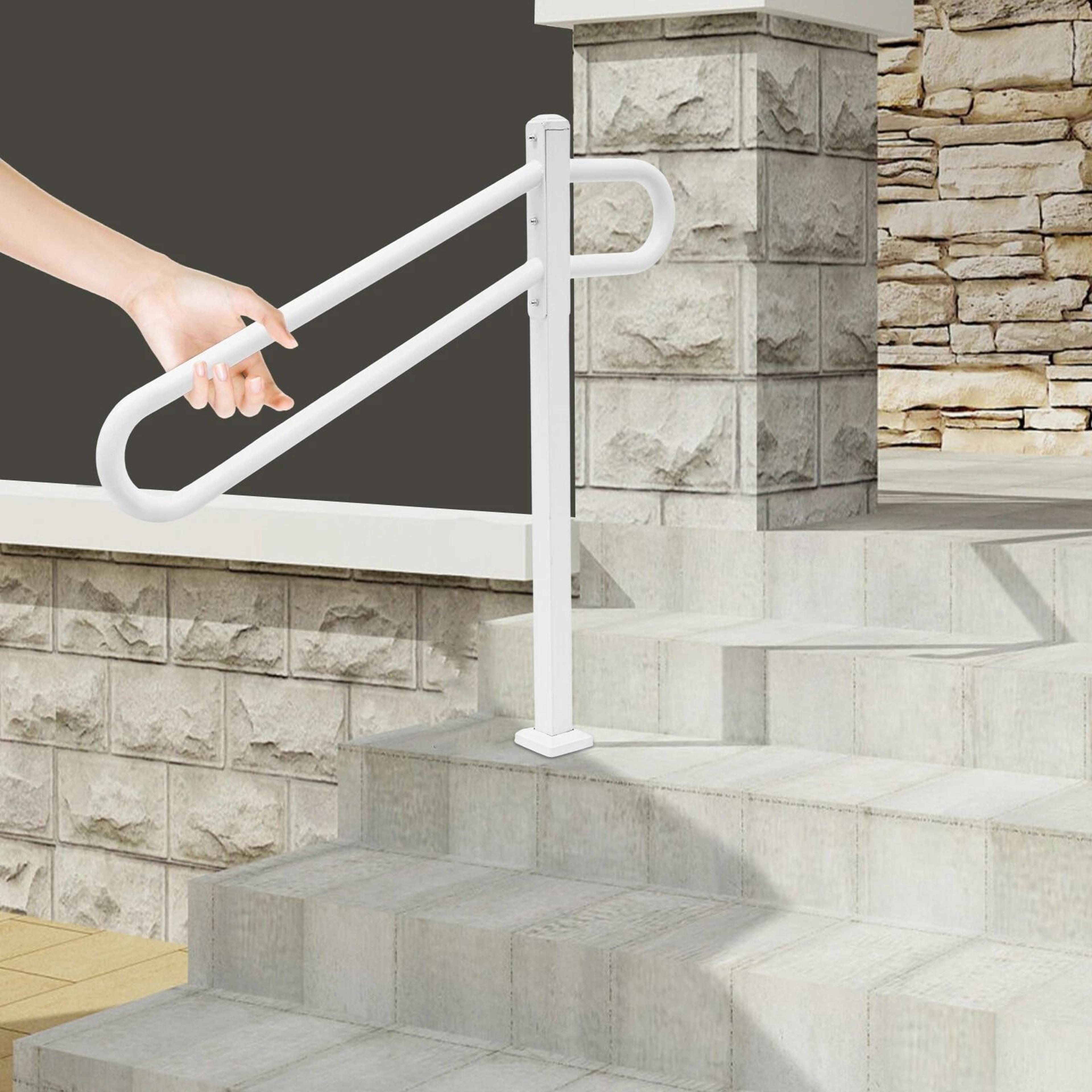 Heavy Duty Outdoor Stair Handrail For White Metal Safety Railing 5