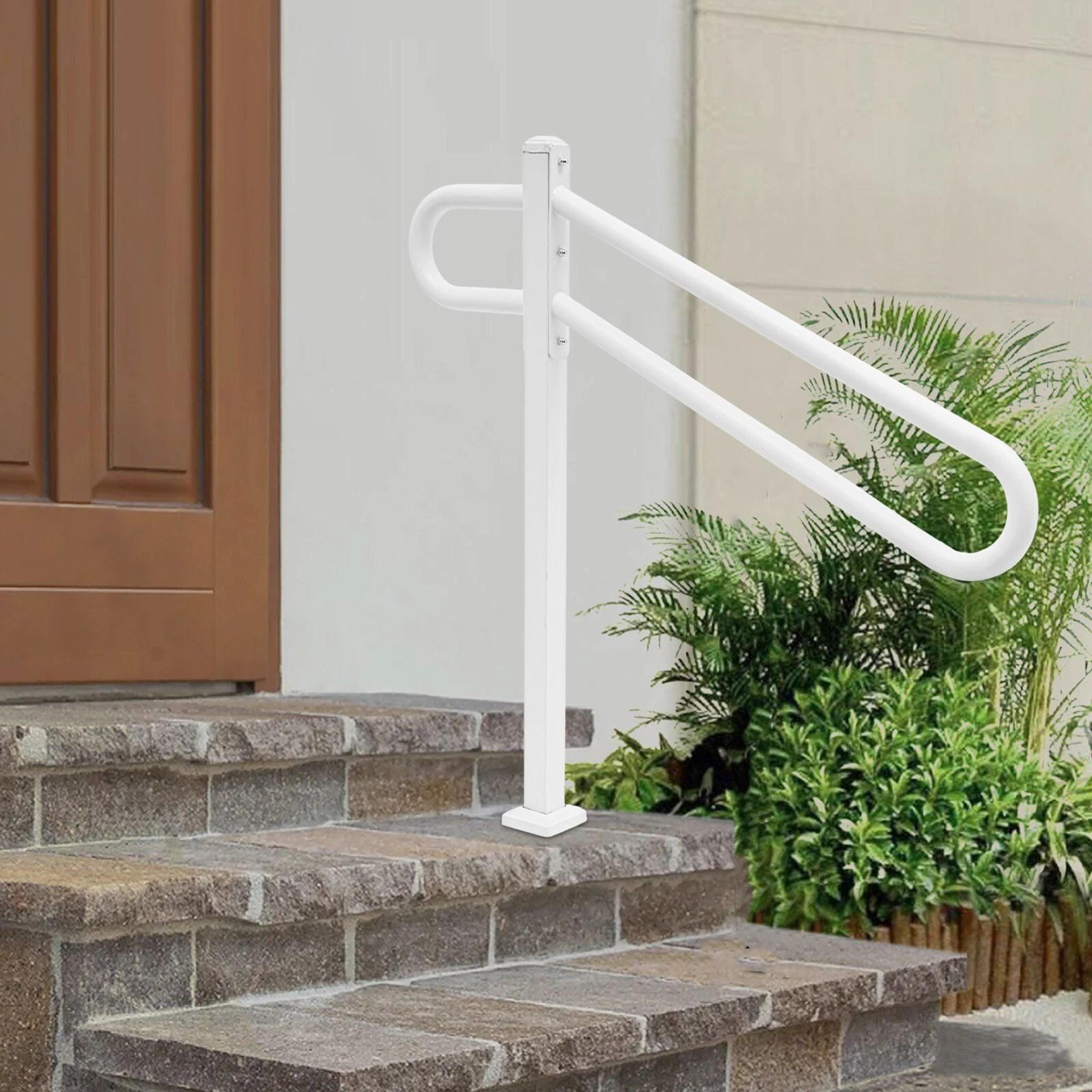 Heavy Duty Outdoor Stair Handrail For White Metal Safety Railing 4