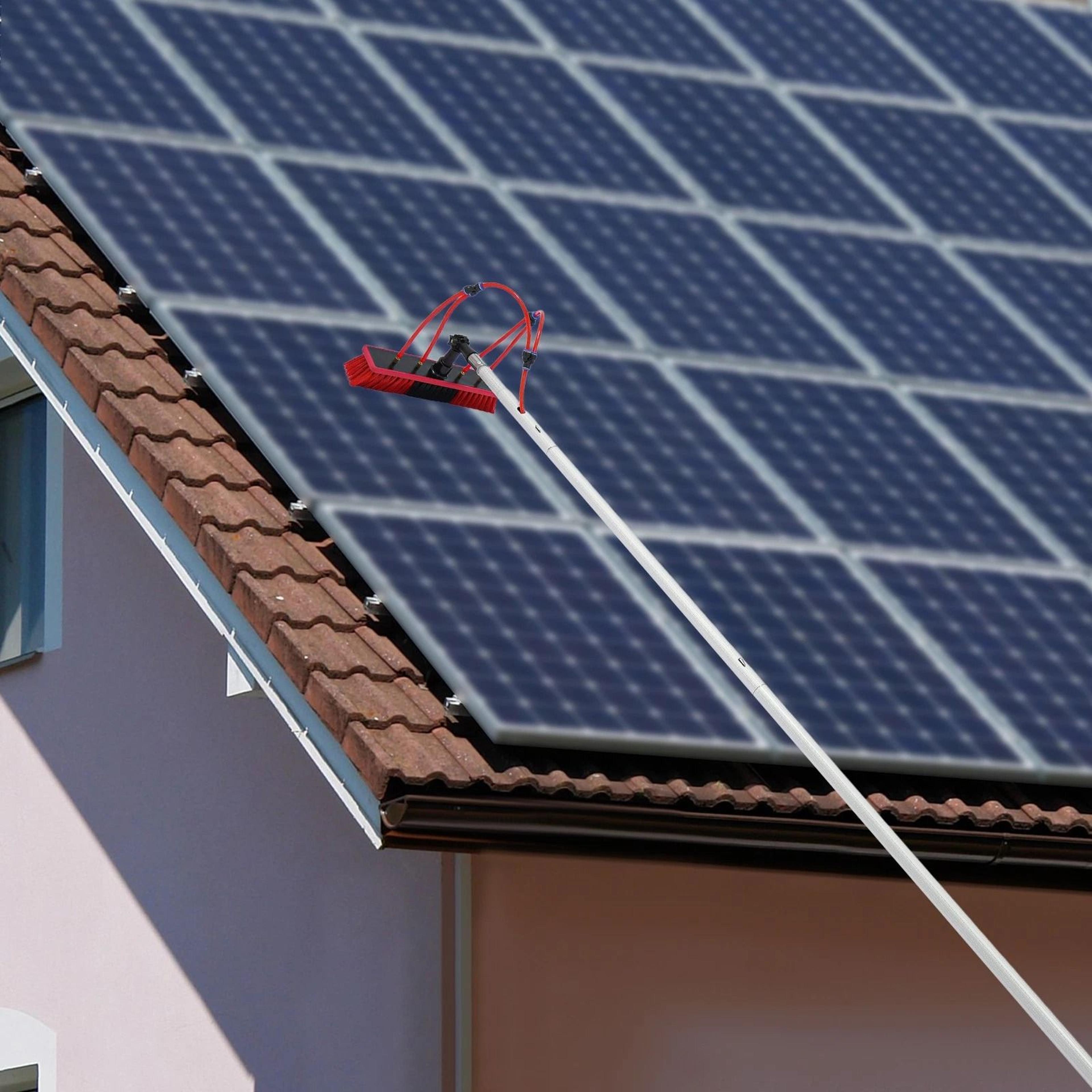 Solar Panel Cleaning Brush Kit With Adjustable Pole And Window Cleaning Hose 3