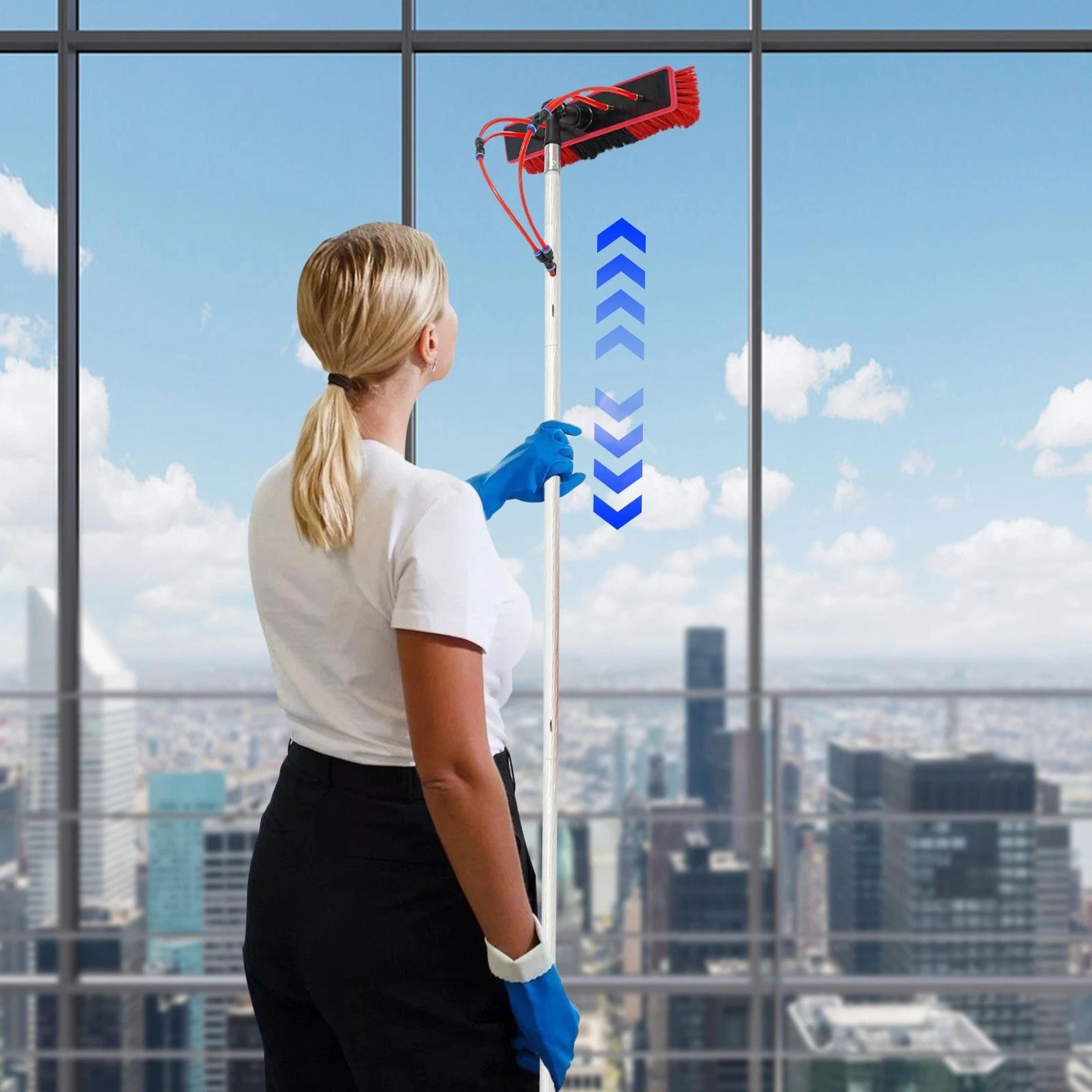 Solar Panel Cleaning Brush Kit With Adjustable Pole And Window Cleaning Hose 6