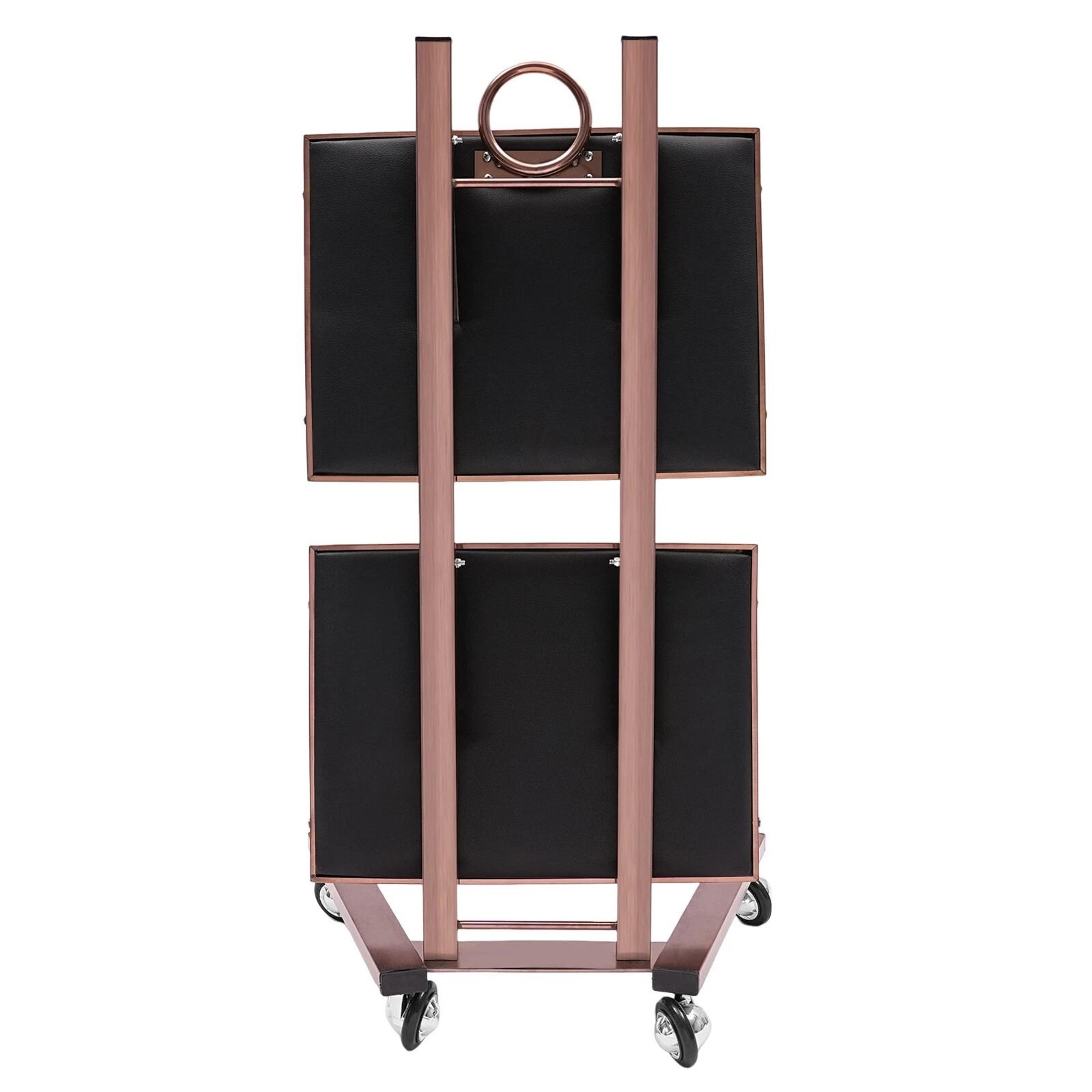 Rose Gold Salon Trolley Cart With Folding Rolling Tray For Barber Shop And Beauty Station 10