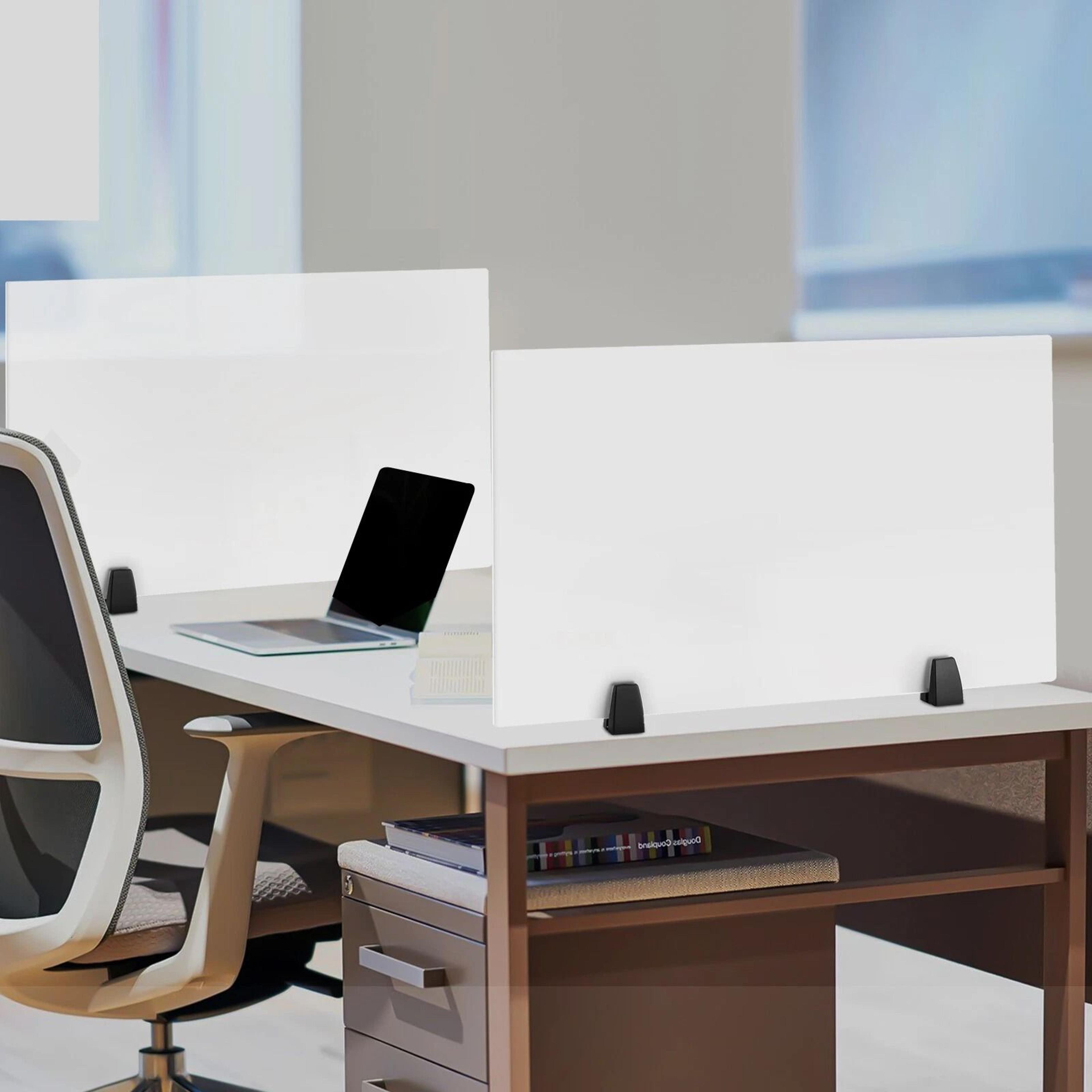 acrylic sneeze guard desk divider clear tabletop privacy panel