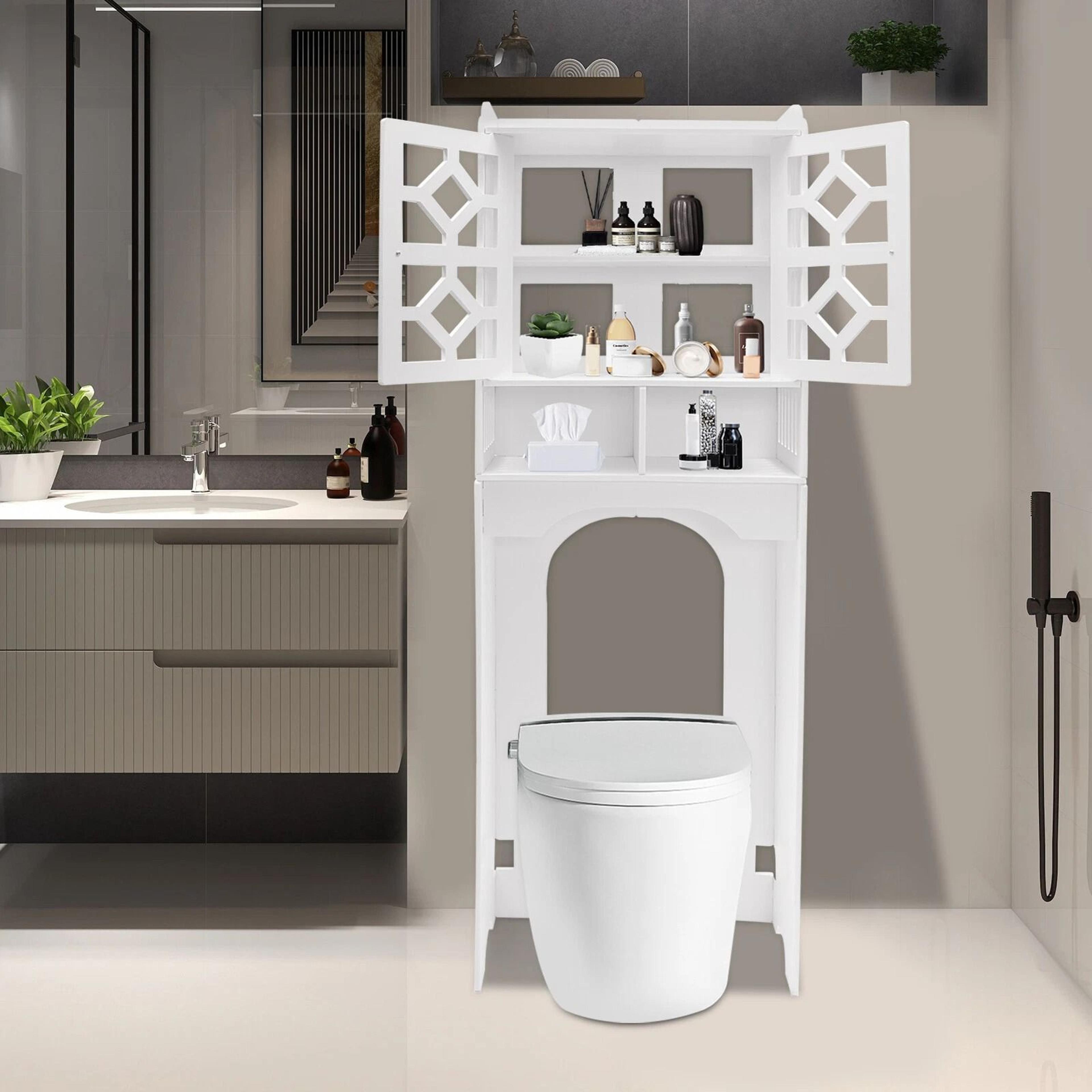Over The Toilet Storage Cabinet Raised Leg Bathroom Organizer 1