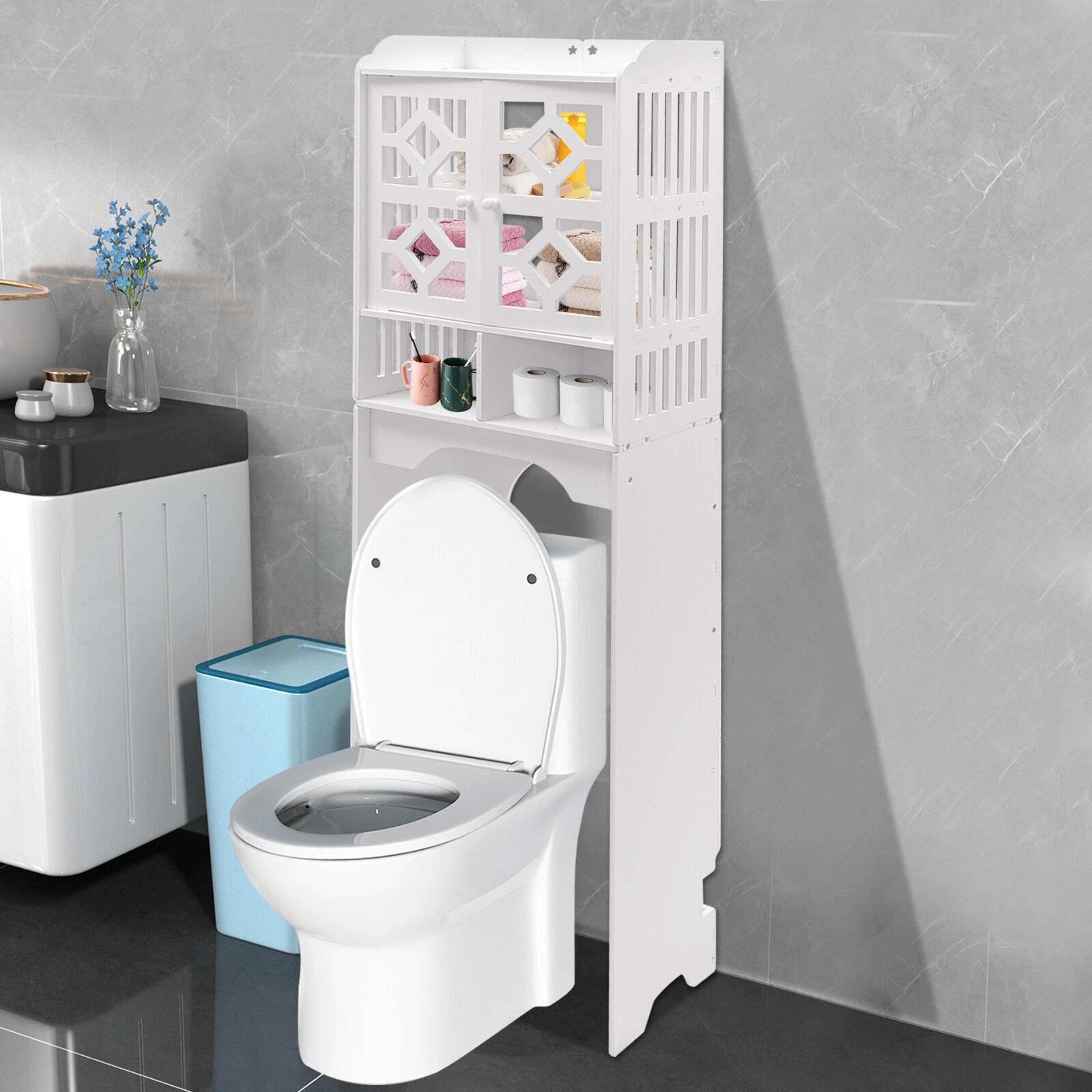 over the toilet storage cabinet raised leg bathroom organizer