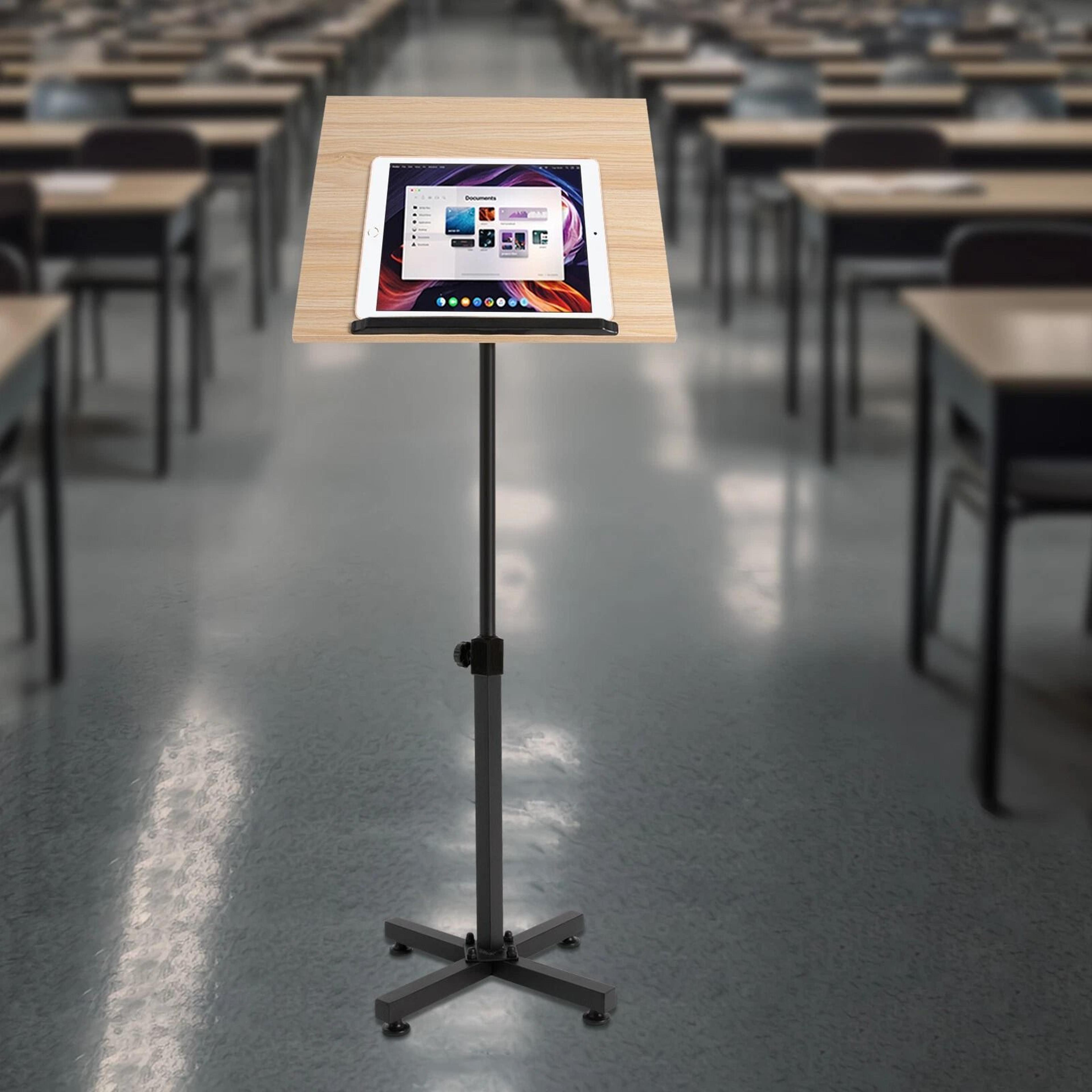 Portable Adjustable Lectern Stand With Laptop Holder For Presentations 6