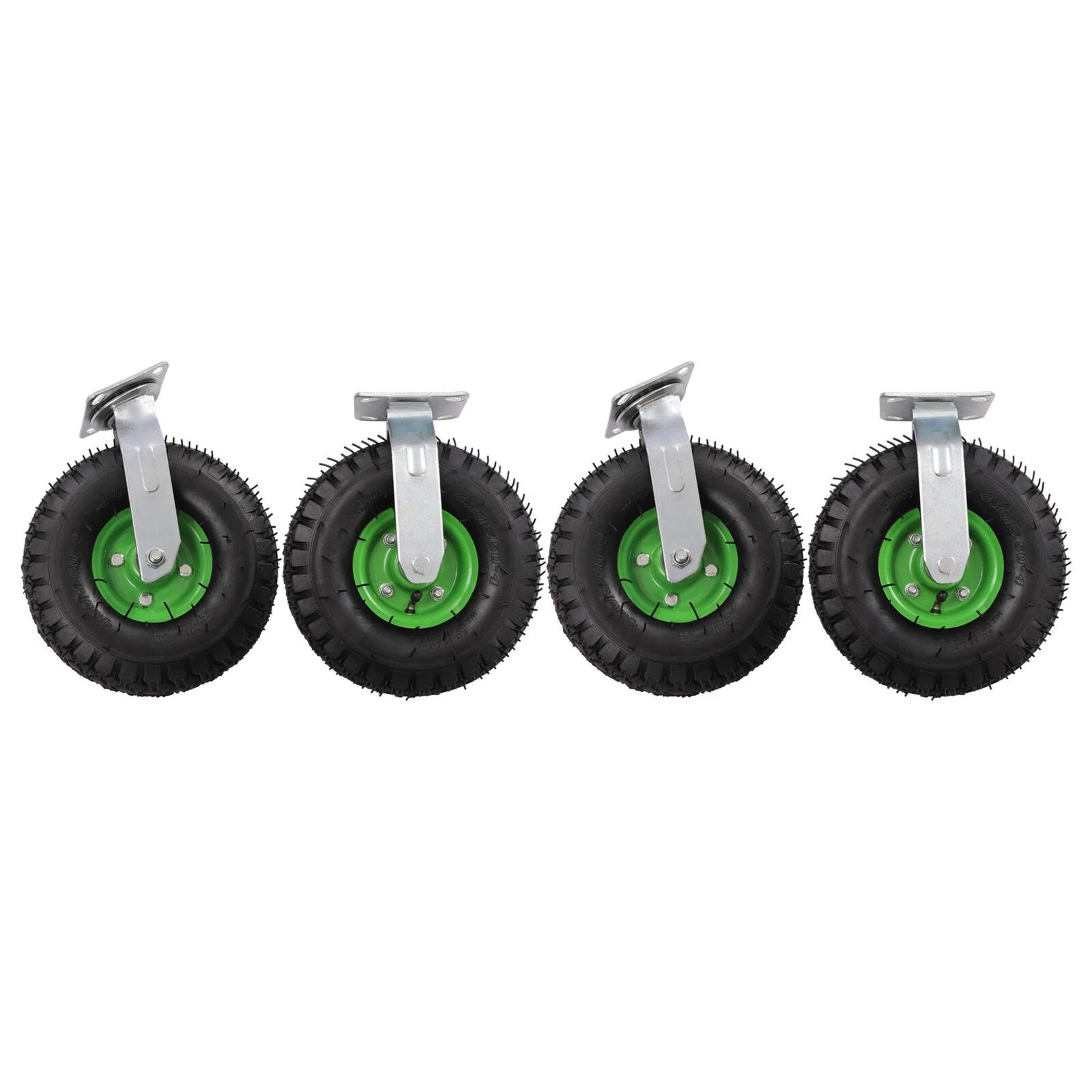 pneumatic caster wheels set of heavy duty swivel locking farm cart wheels