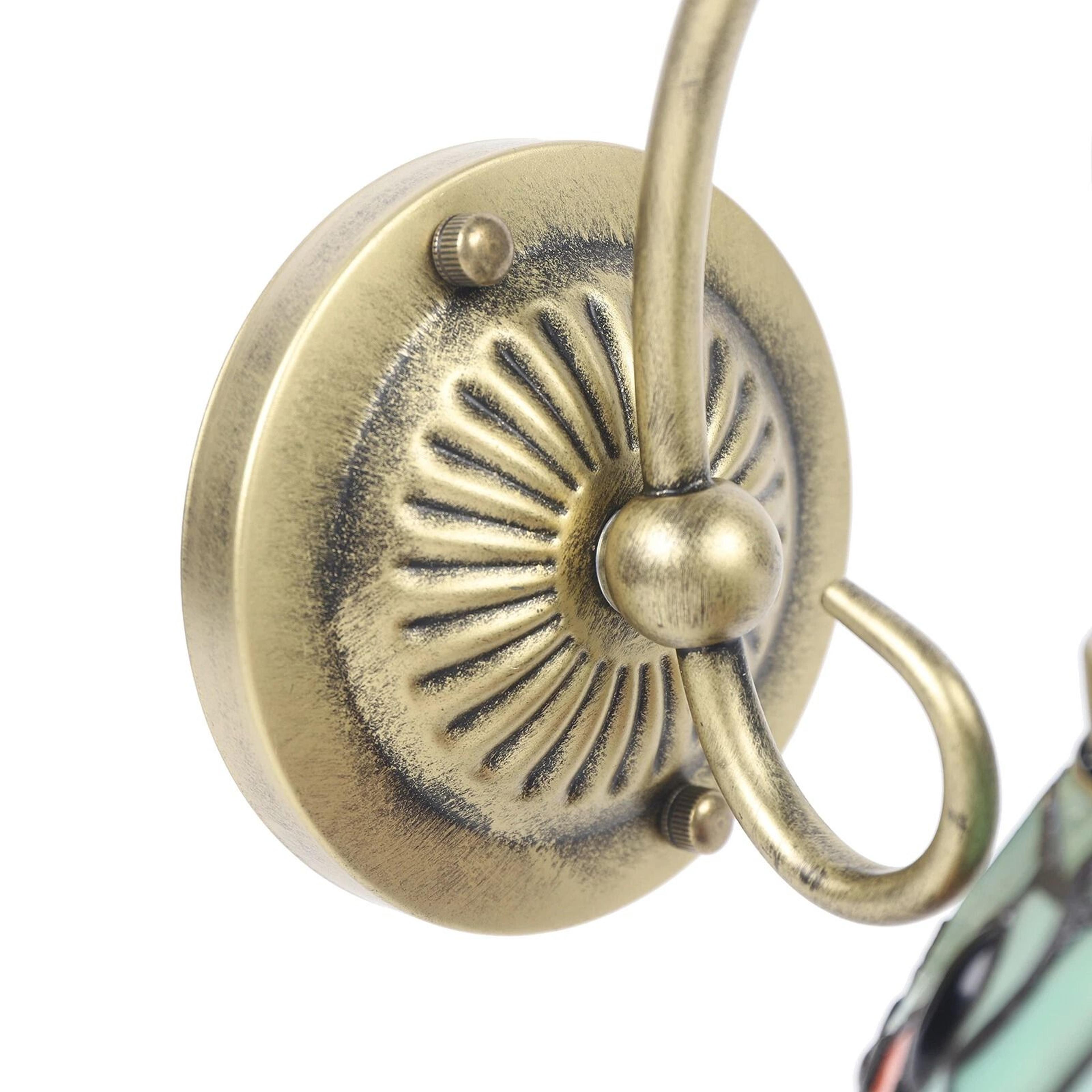 Elegant Tiffany Style Stained Glass Wall Sconce Bedroom Wall Light Indoor Decorative Wall Lamp 5