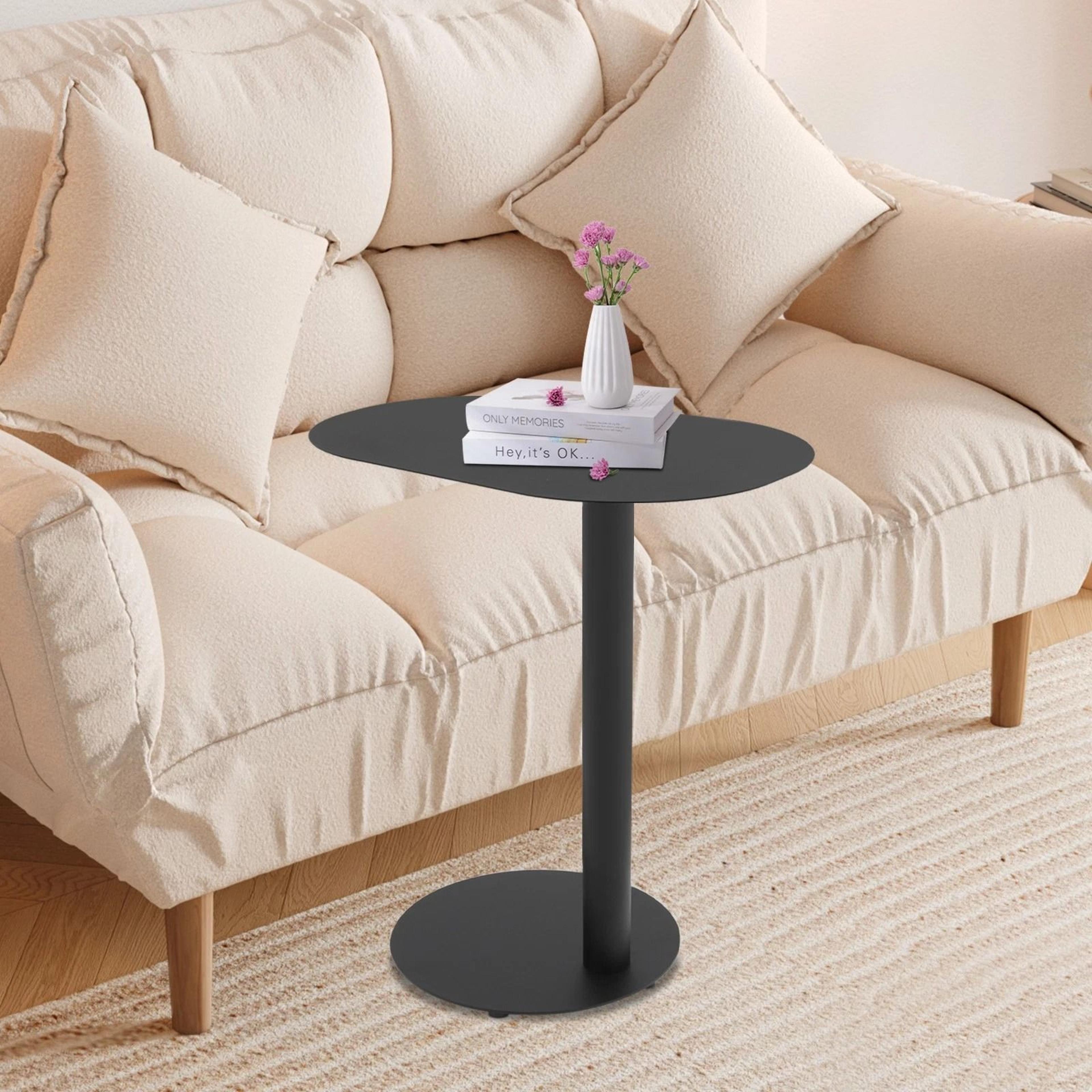modern c shape iron side table for living room & couch use