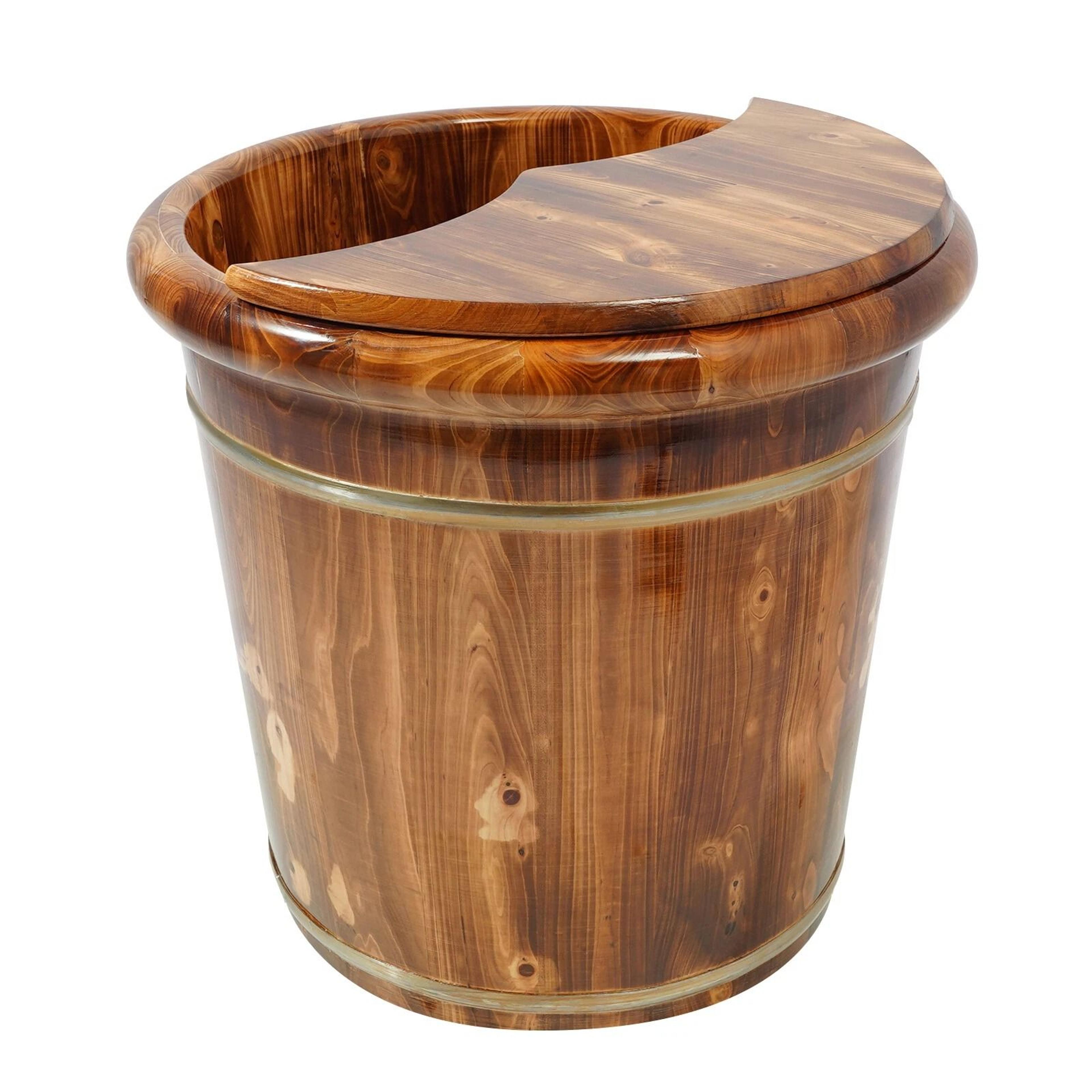 Natural Wooden Foot Bath Bucket With Massage Roller For Relaxing Foot Soaks 9