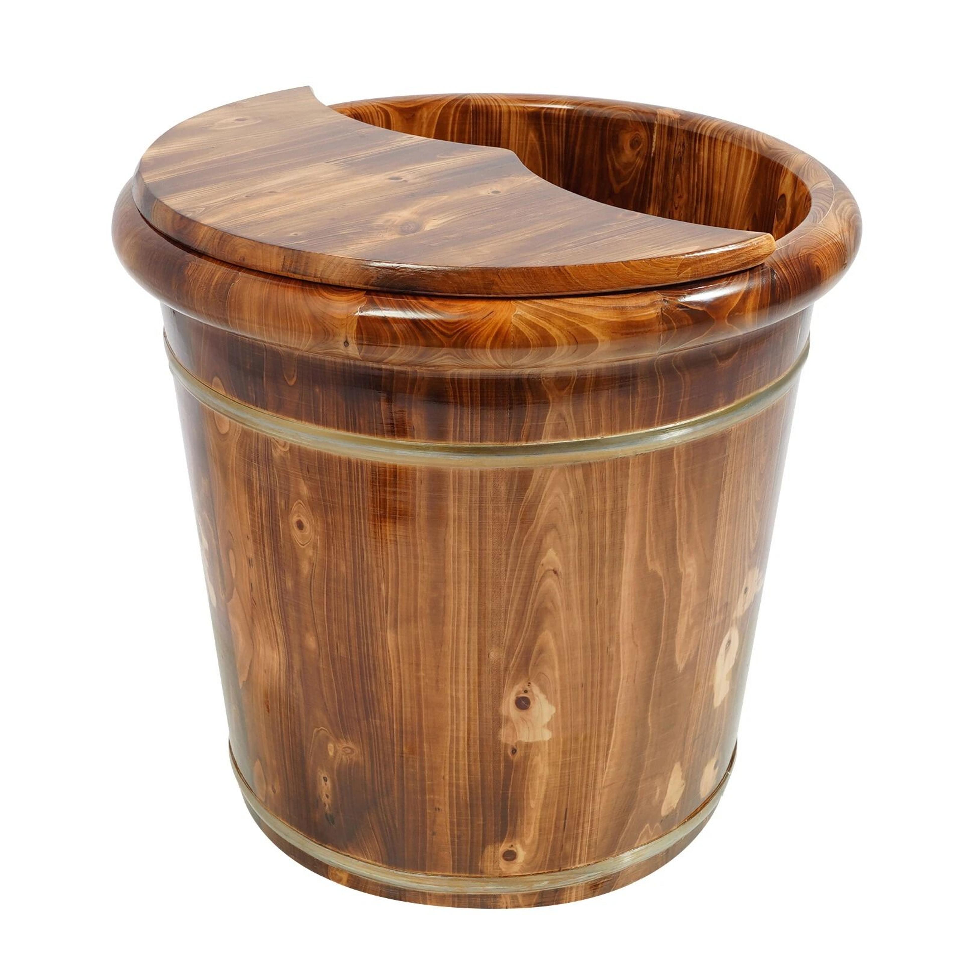 Natural Wooden Foot Bath Bucket With Massage Roller For Relaxing Foot Soaks 6