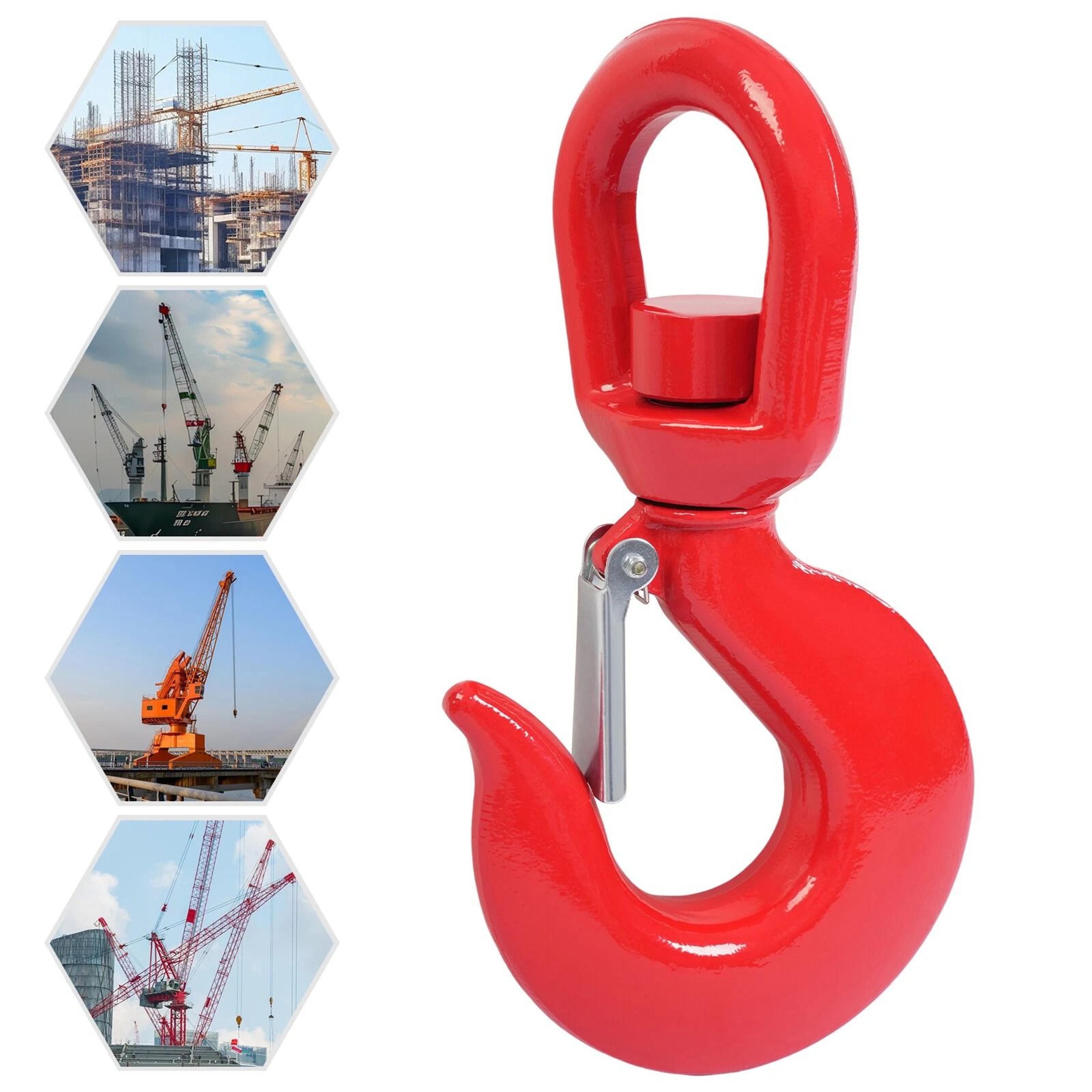 Heavy Duty Swivel Lifting Hook With Safety Latch Premium Locking Swivel Hook 14